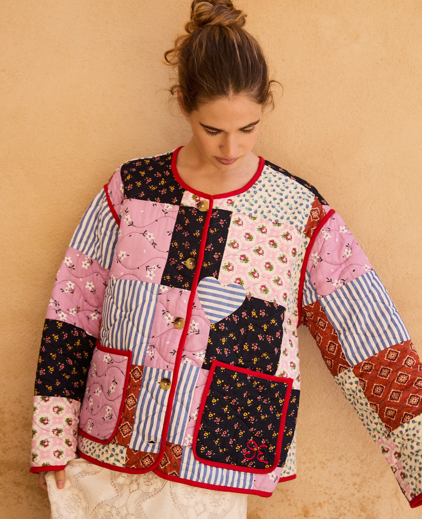 【プリン】patchwork embroidery lace jacket プリン】patchwork embroidery lace jacket PATCHWORK