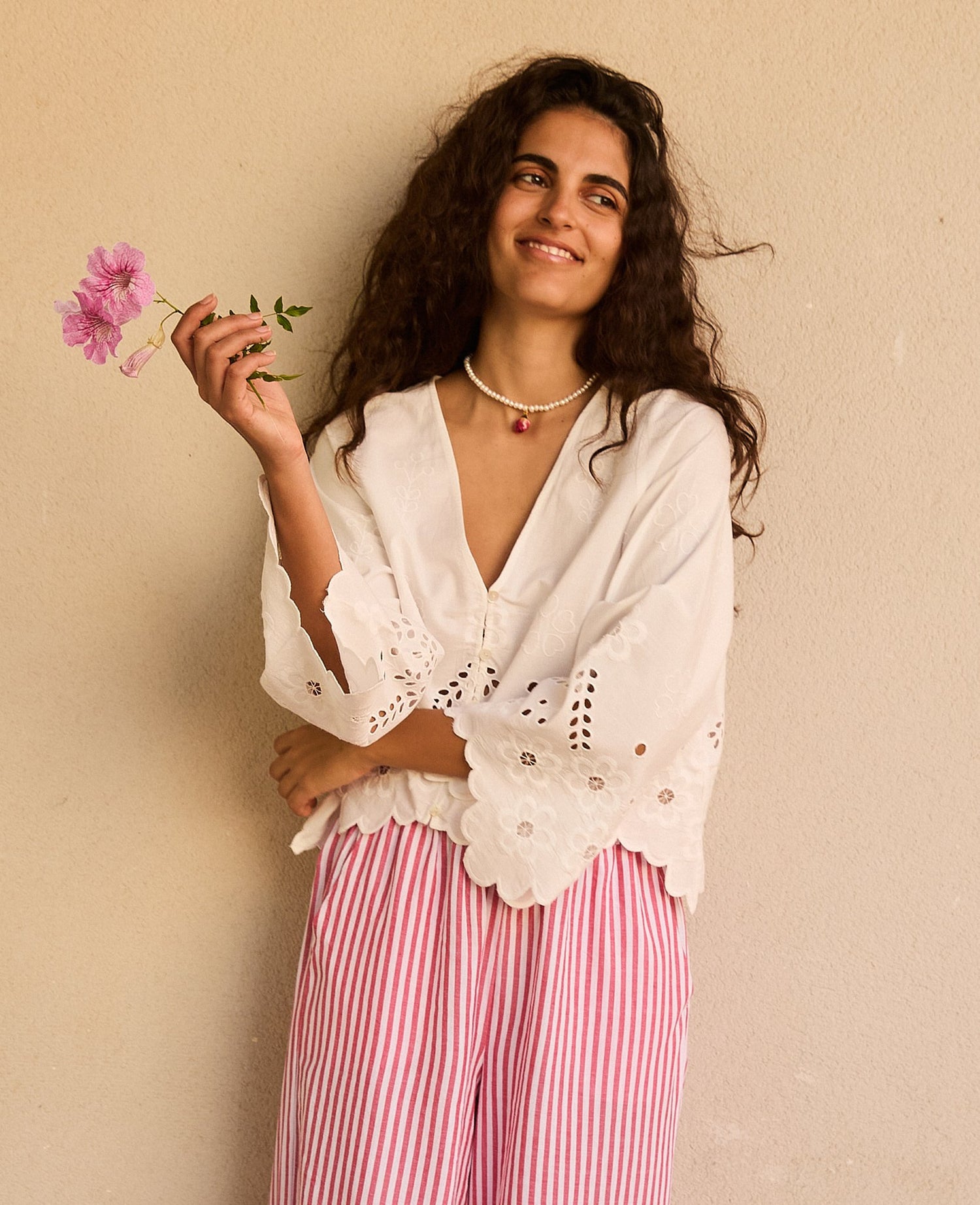 Trine Top - White Cutwork