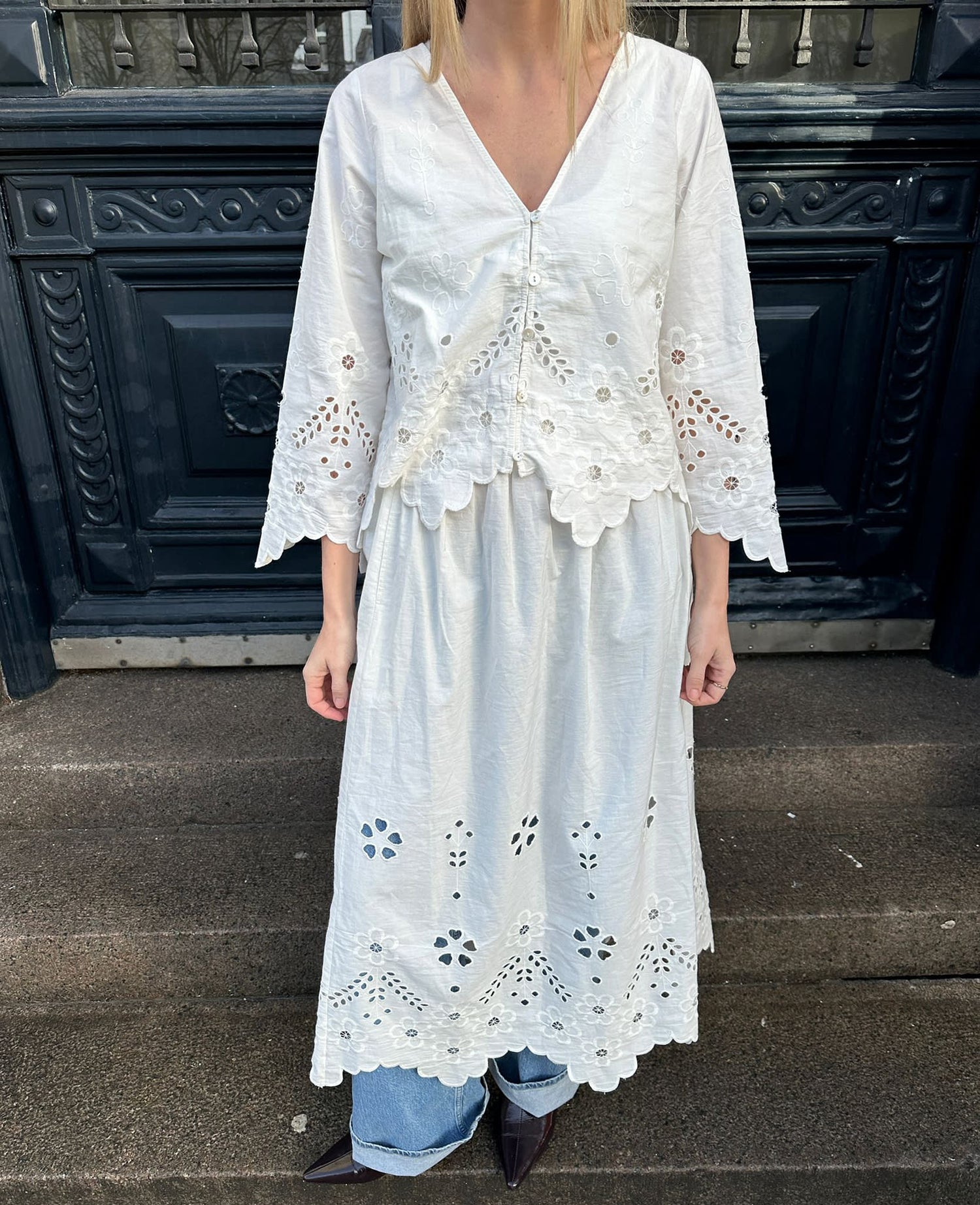 Trine Top - White Cutwork