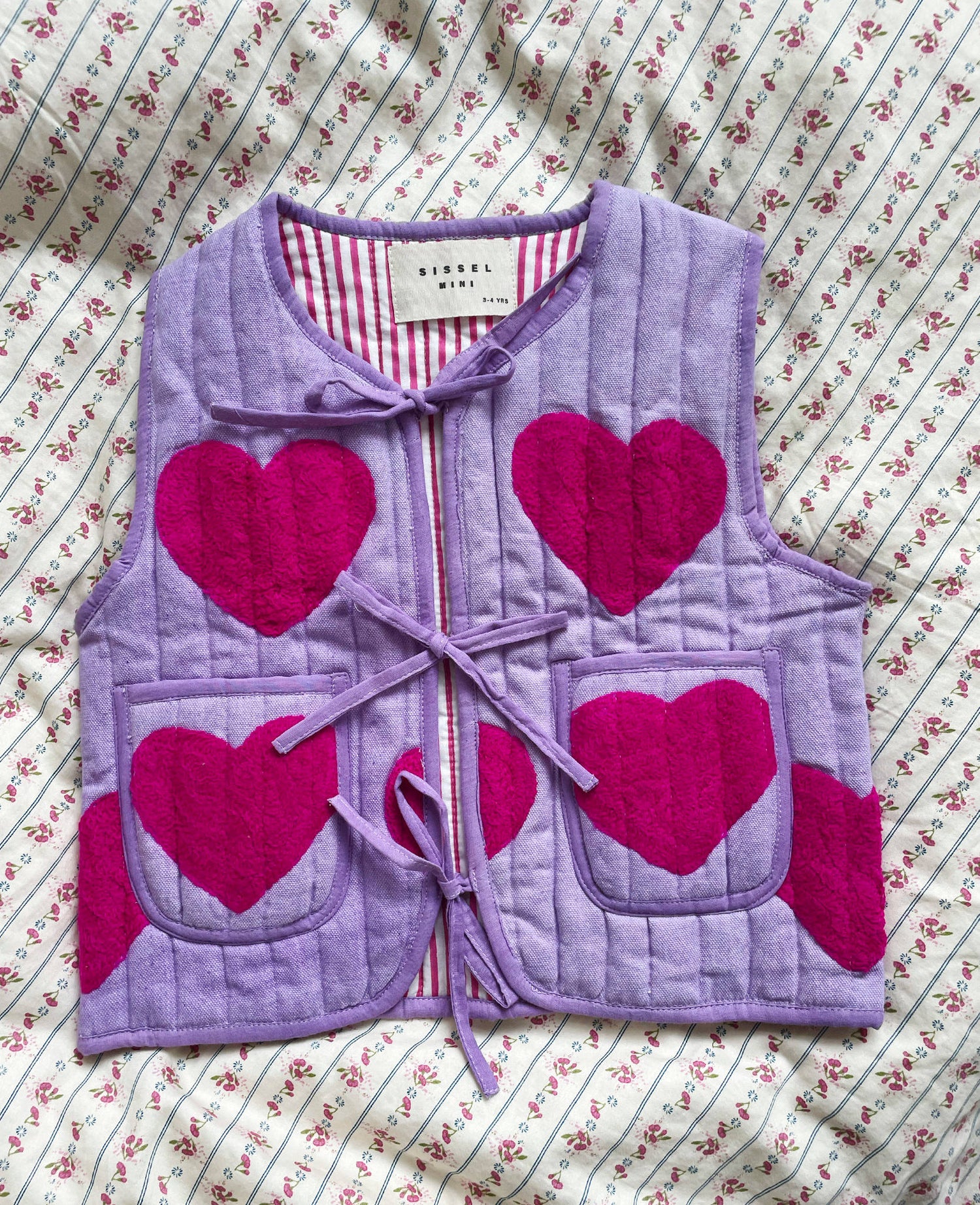 Honey MINI Vest - Pink Hearts