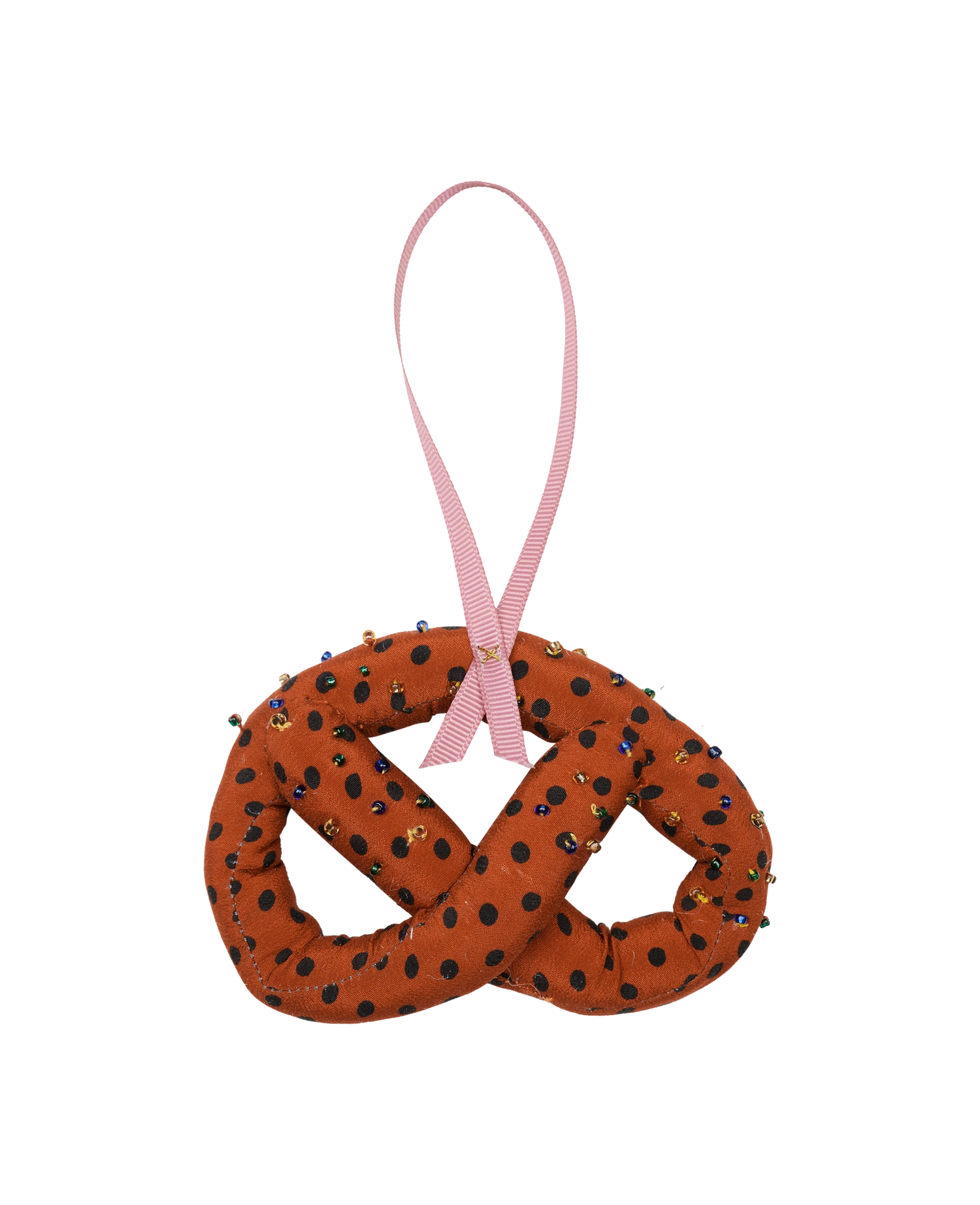 Pretzel SILK Ornament - Dusty Polka