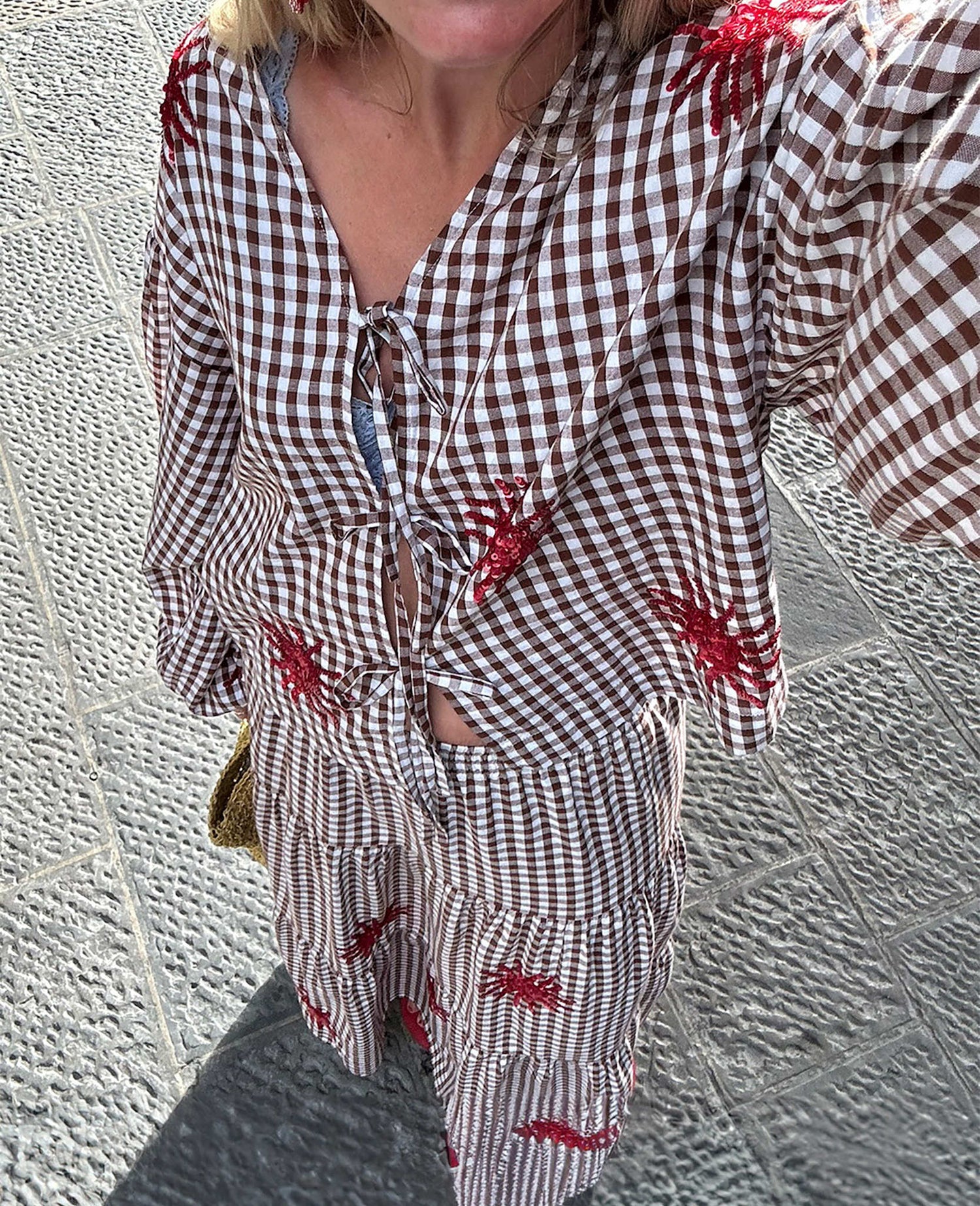 Nanette Top - Brown Checks