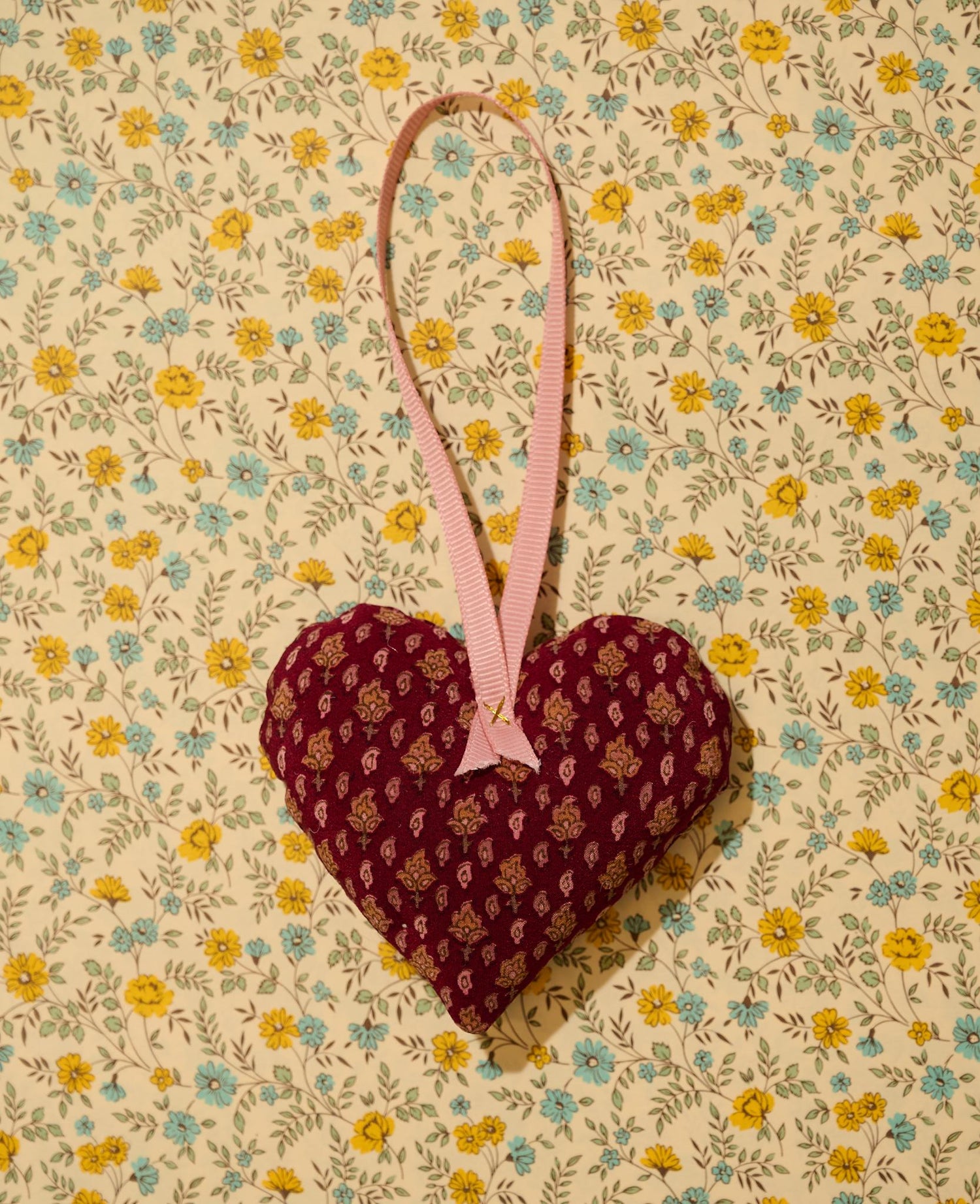 Megan Heart SILK Ornament - Crushed Strawberry