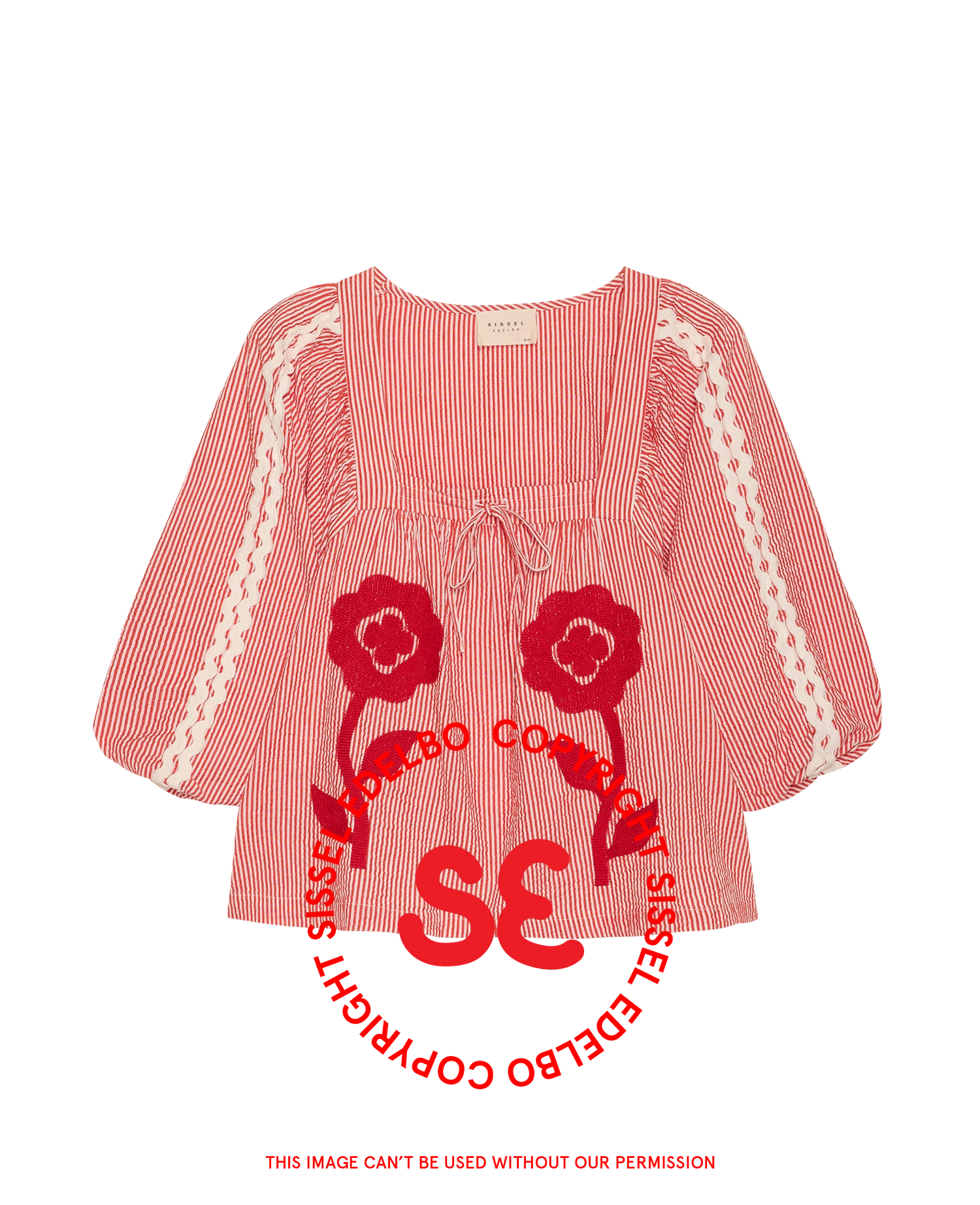 Abelone Top - Red Flower