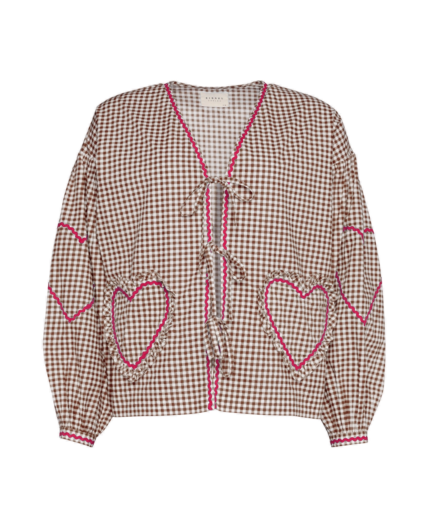 Astrid Top - Brown w/ Rose Red