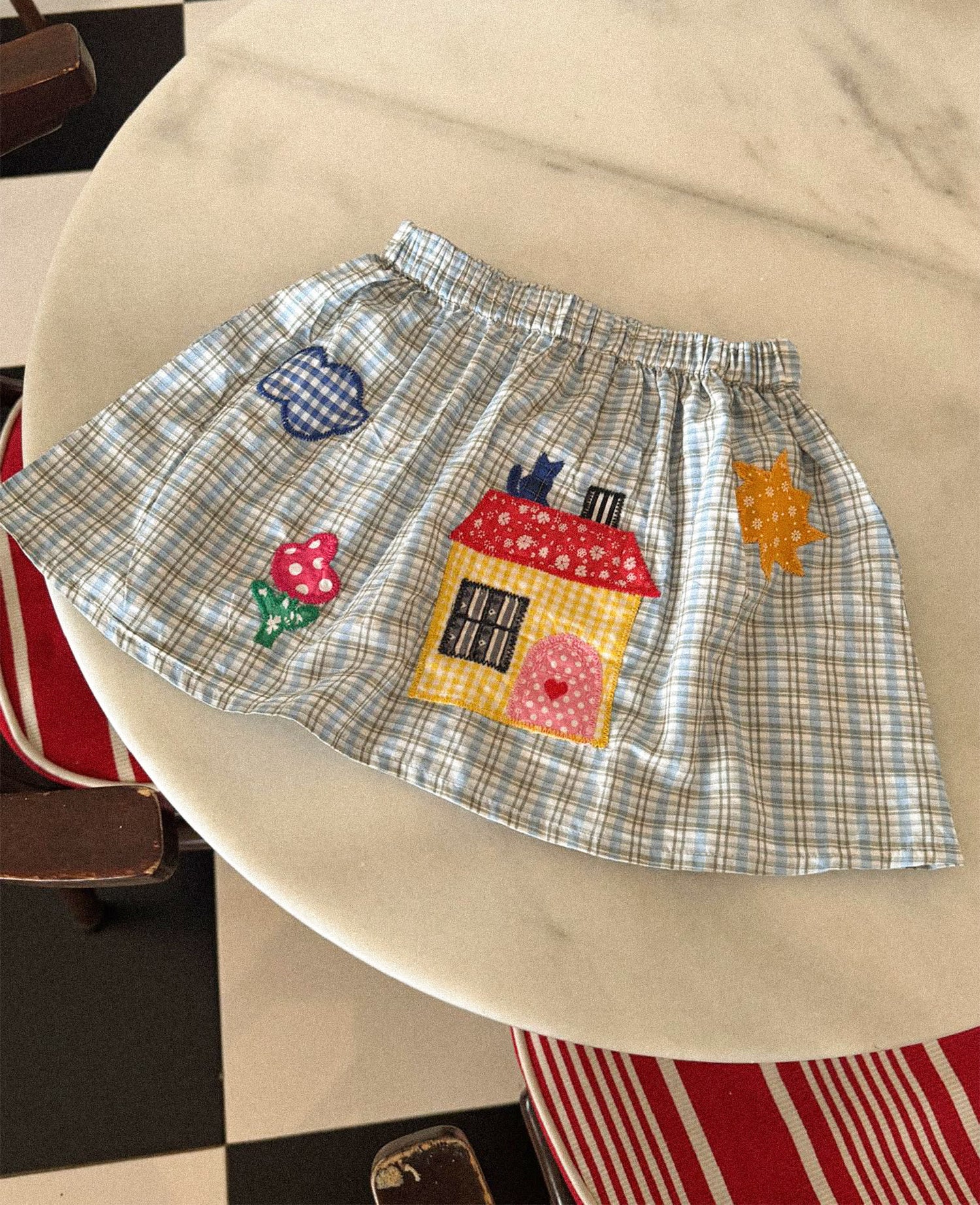 Barbera MINI Skirt - Blue Checks