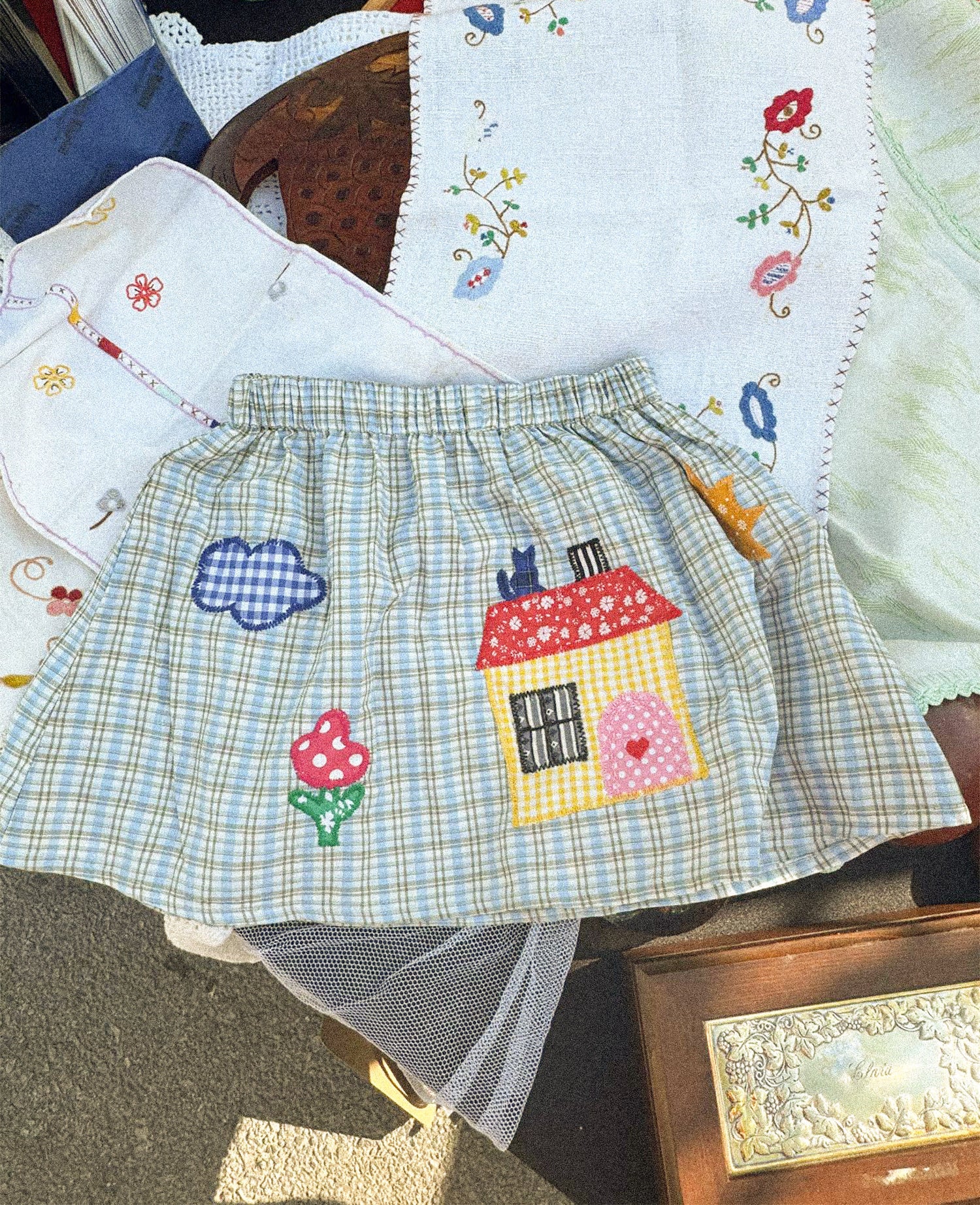 Barbera MINI Skirt - Blue Checks