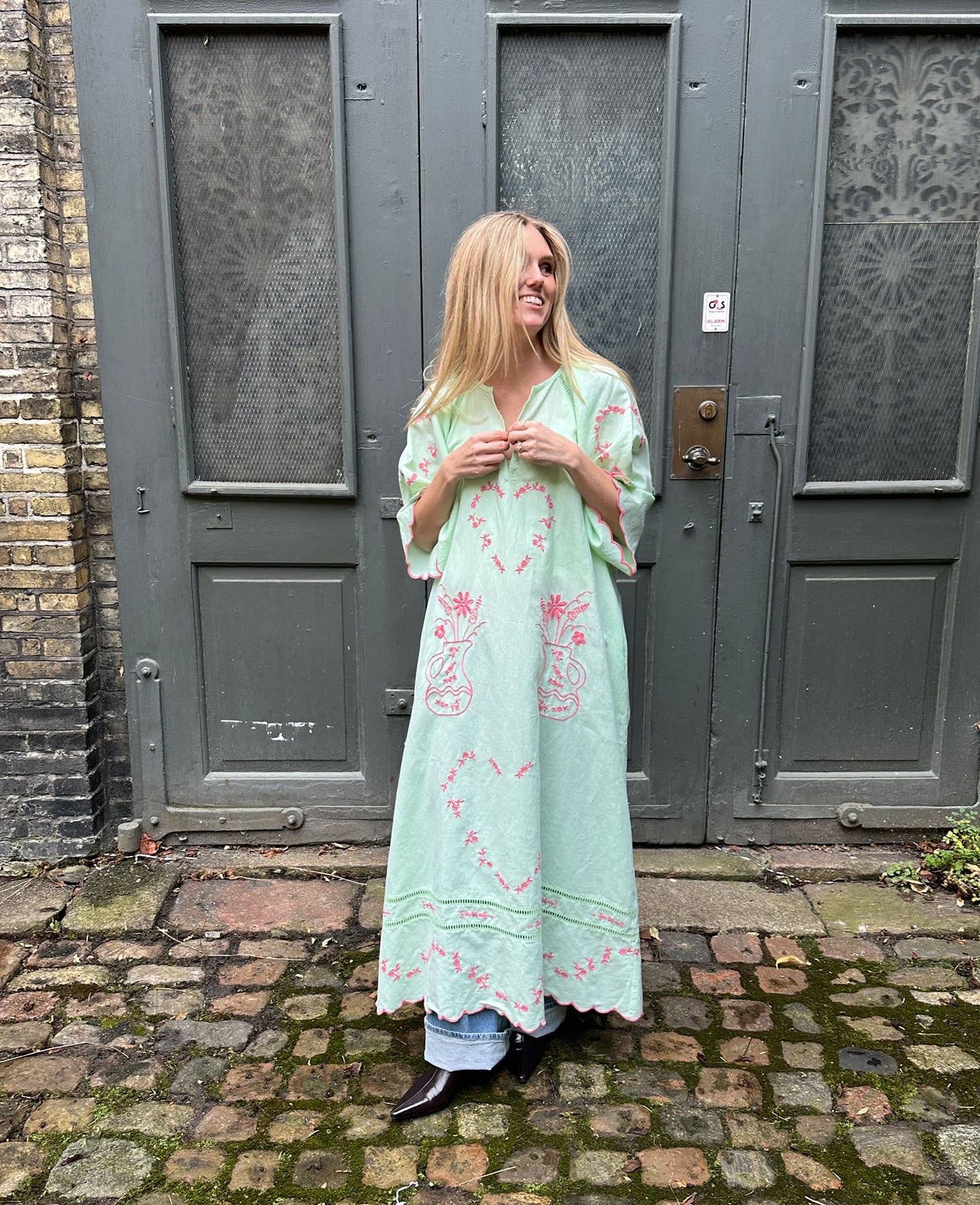 belma linen dress White Golden Black Celestia Print Linen Maxi Dress Belma Tvico