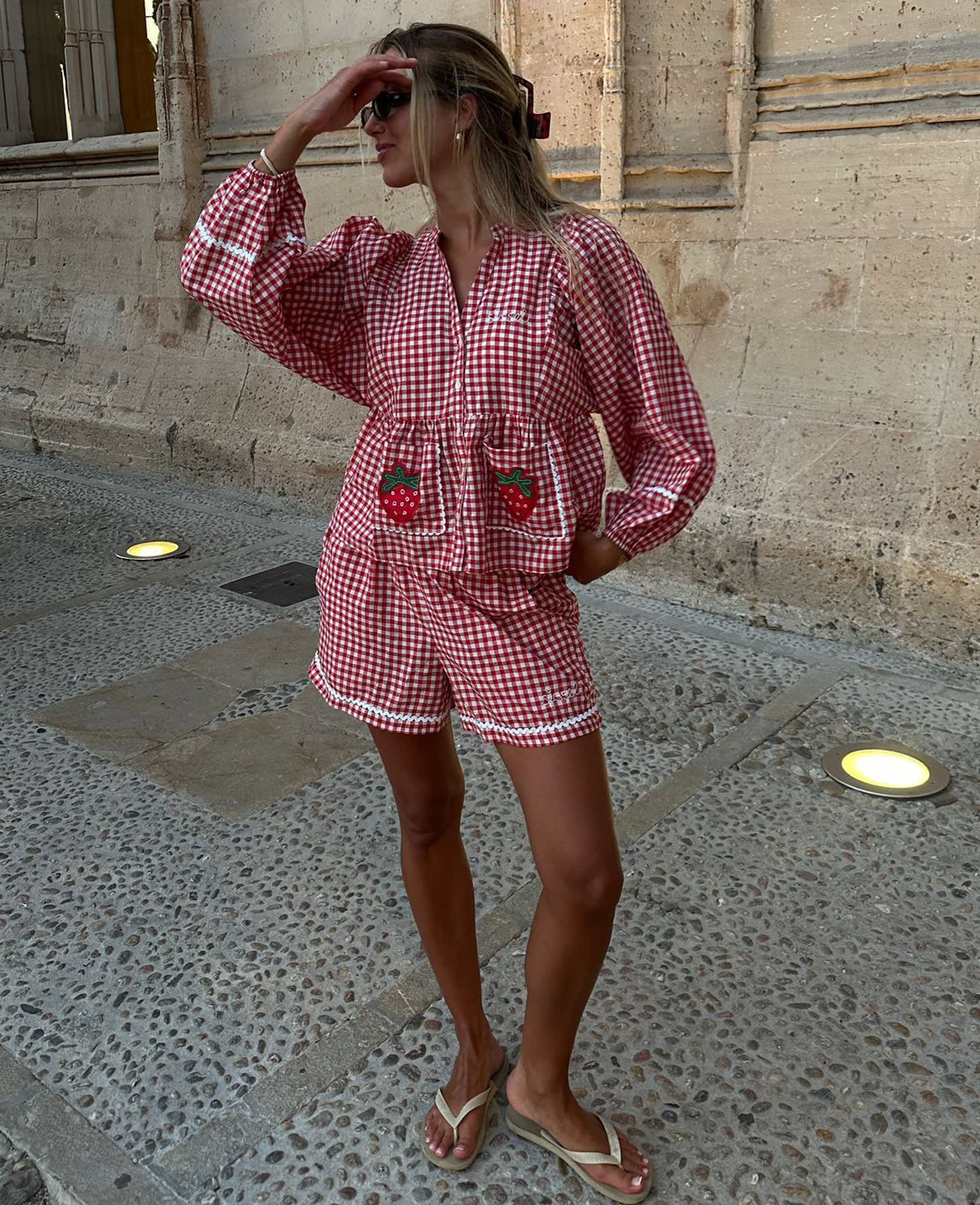 Bobbie Top - Red Checks – SISSEL EDELBO