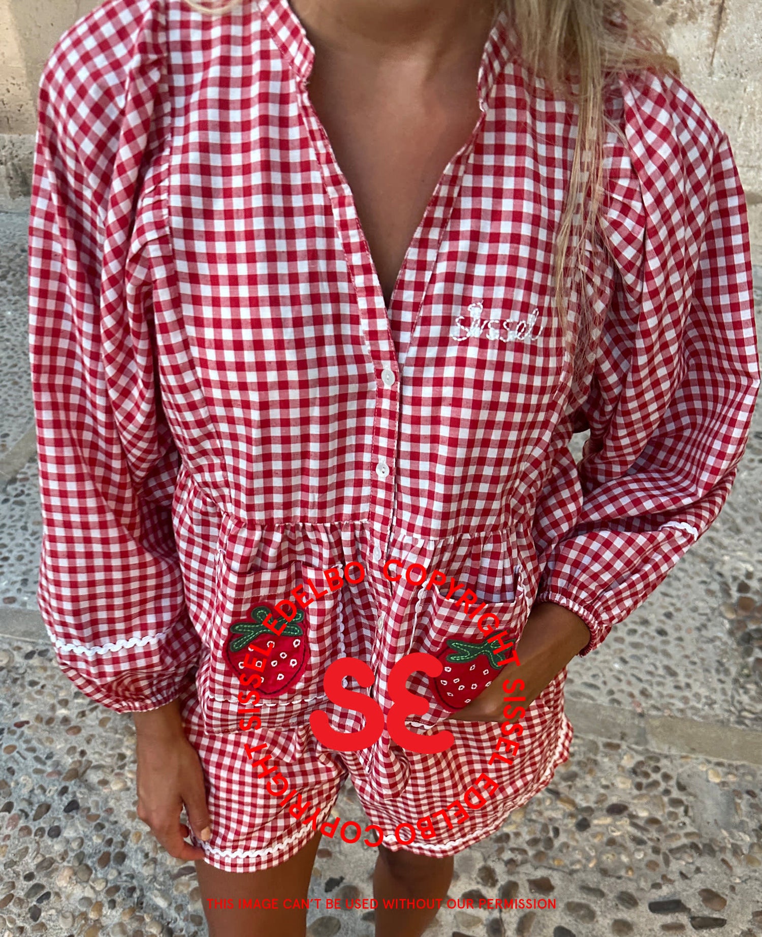 Bobbie Top - Red Checks