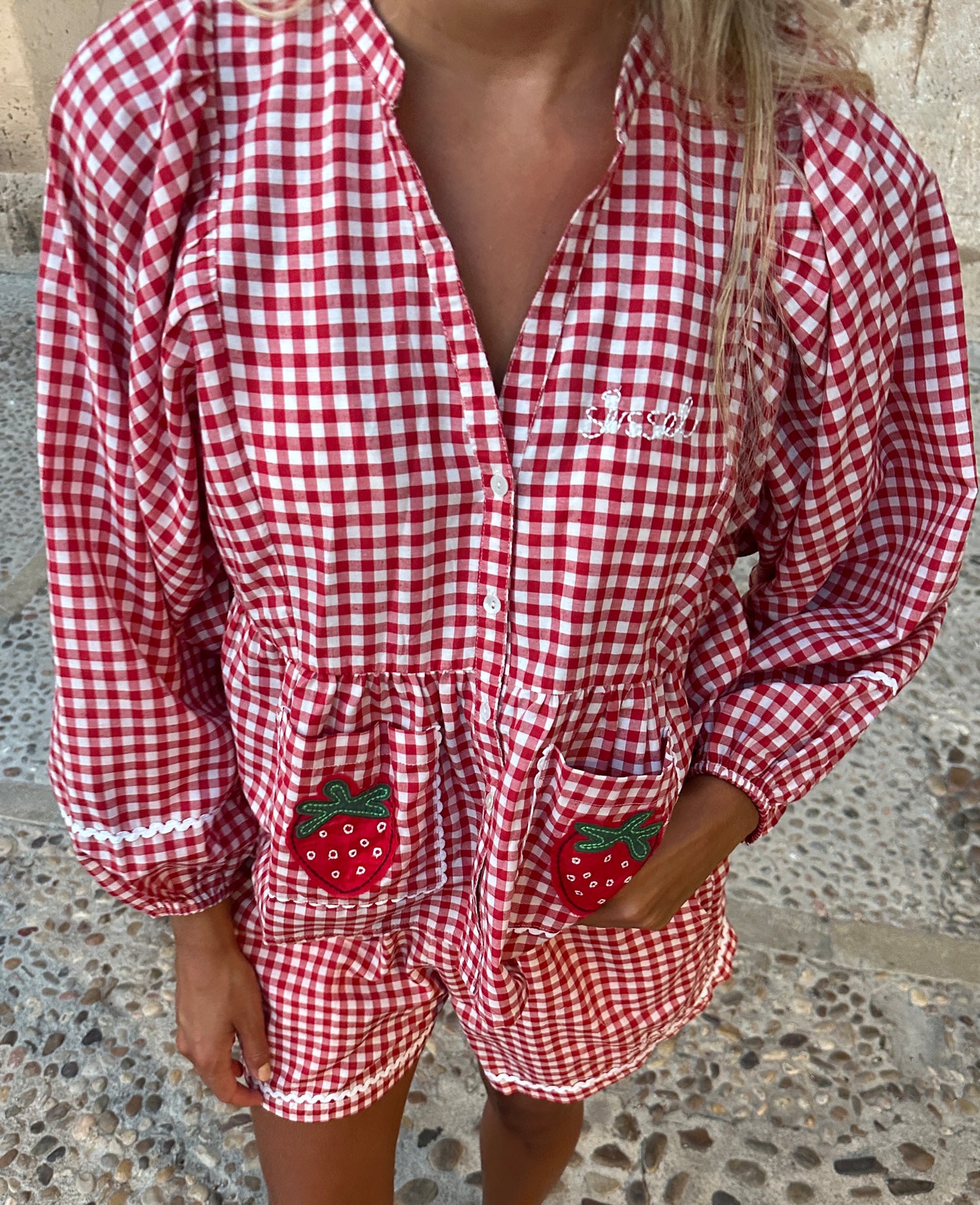 Bobbie Top - Red Checks
