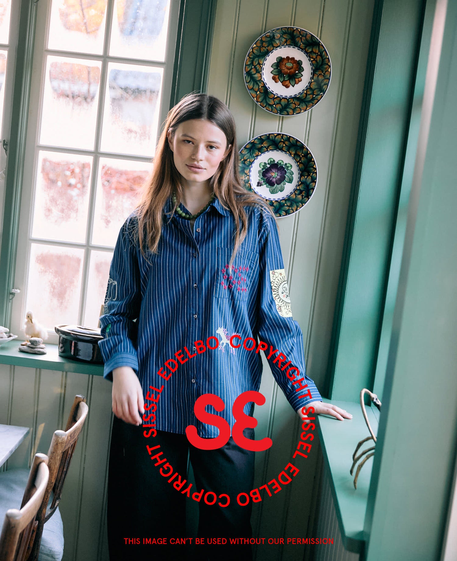 Brenna Shirt - Navy Stripes