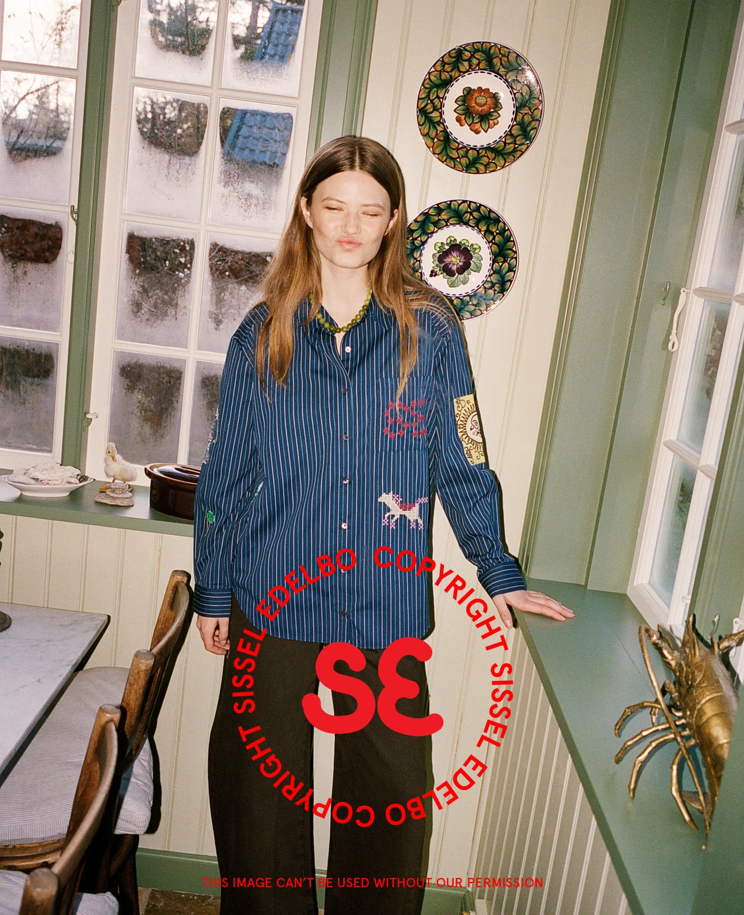 Brenna Shirt - Navy Stripes