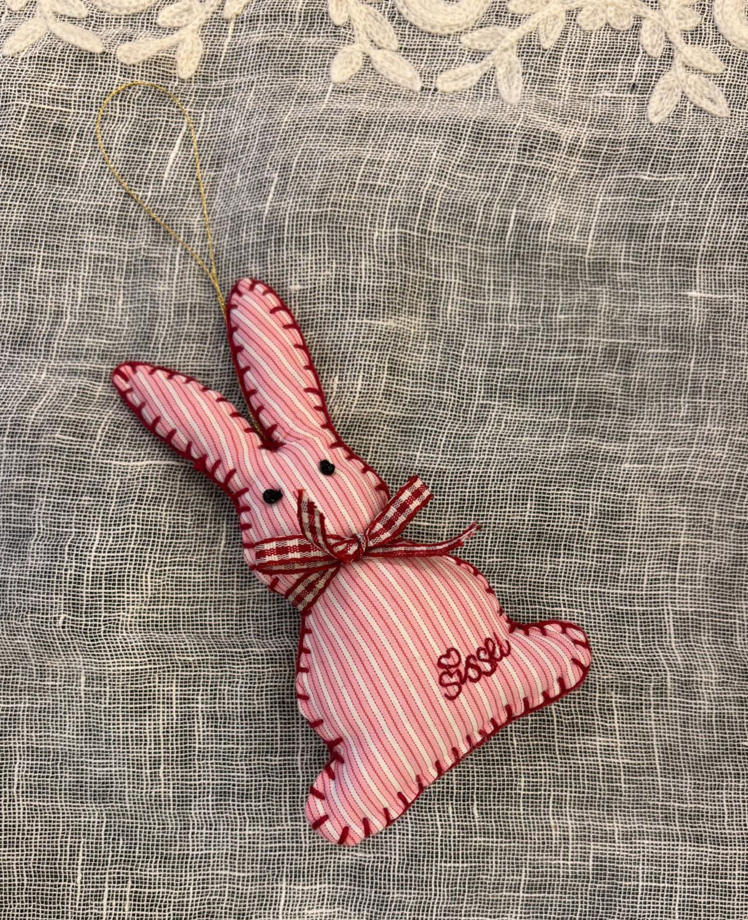 Bonnie Ornament - Pink Stripes