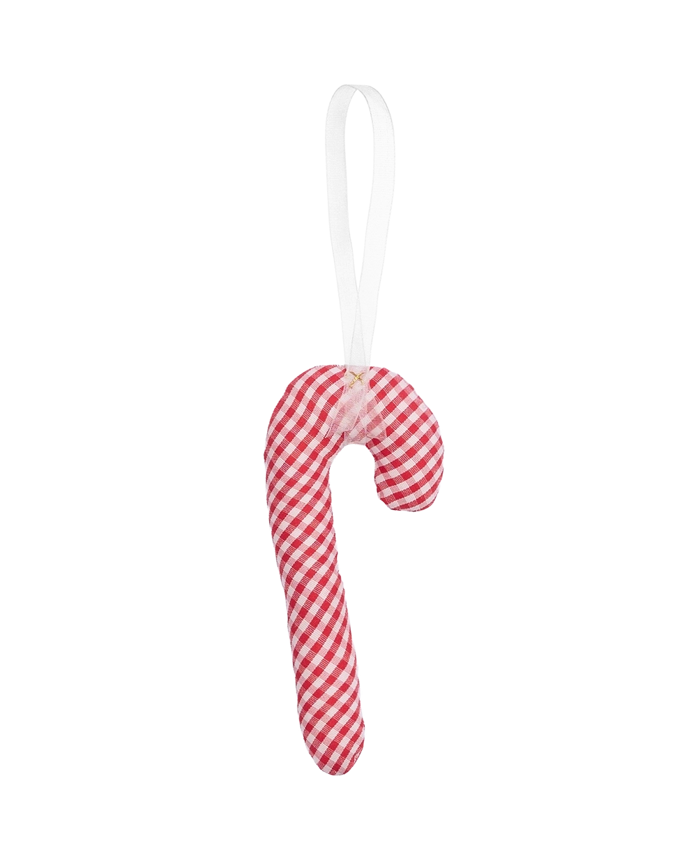 Cane Ornament - Red Checks