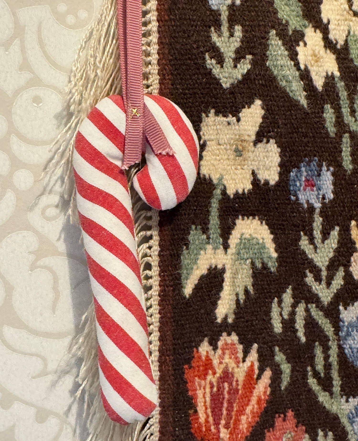 Cane Leftover Ornament - Wide Candy Stripes
