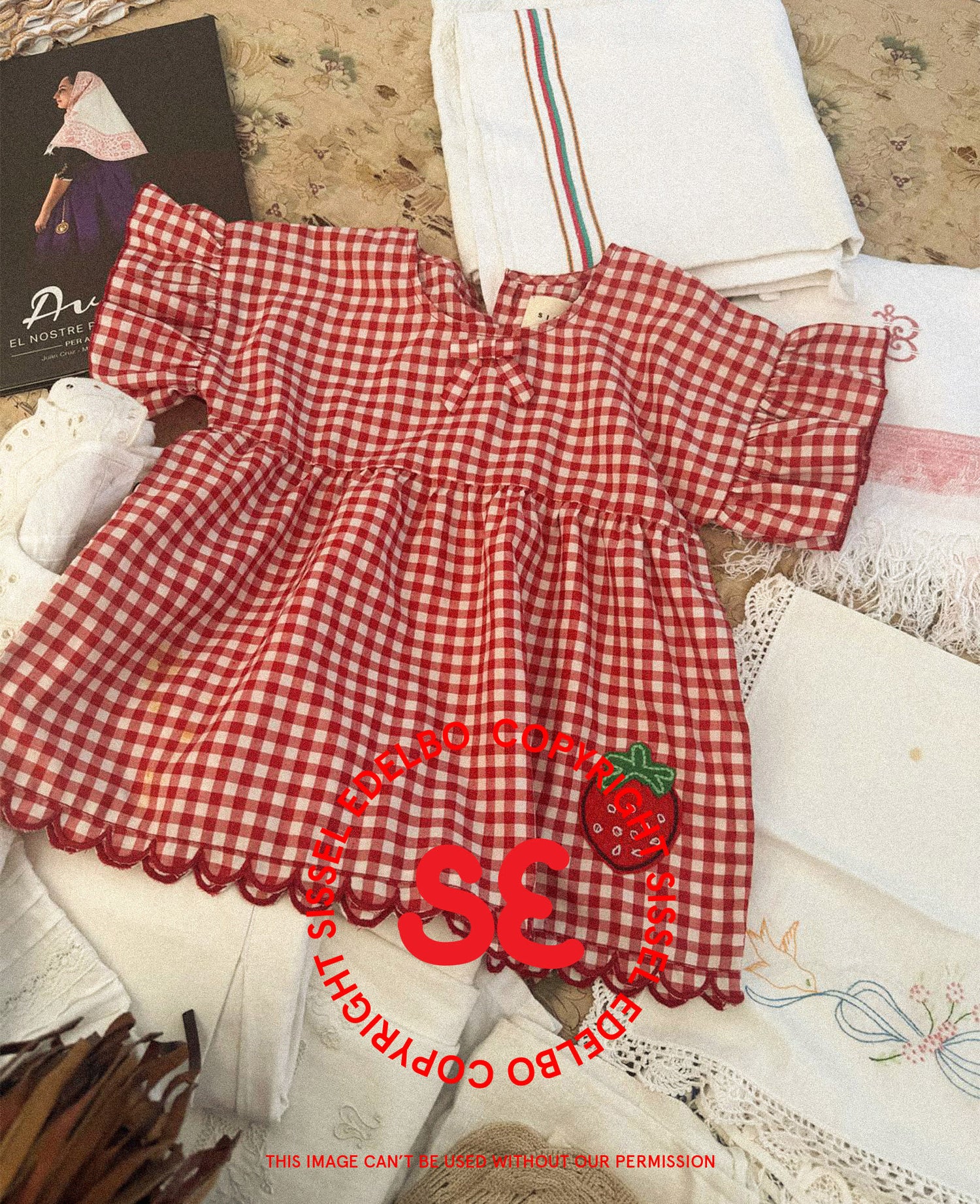 Charlene MINI Top - Red Checks