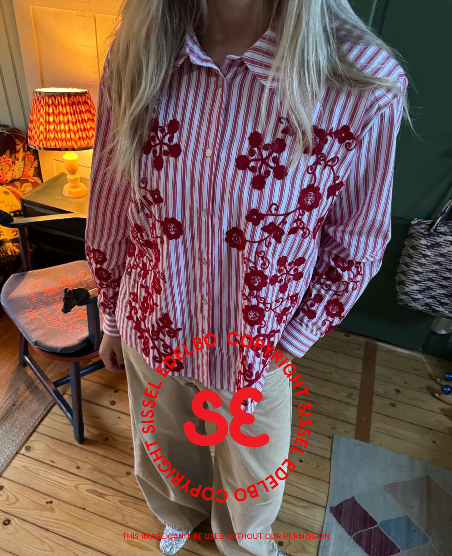 Cora Shirt - Red Flower