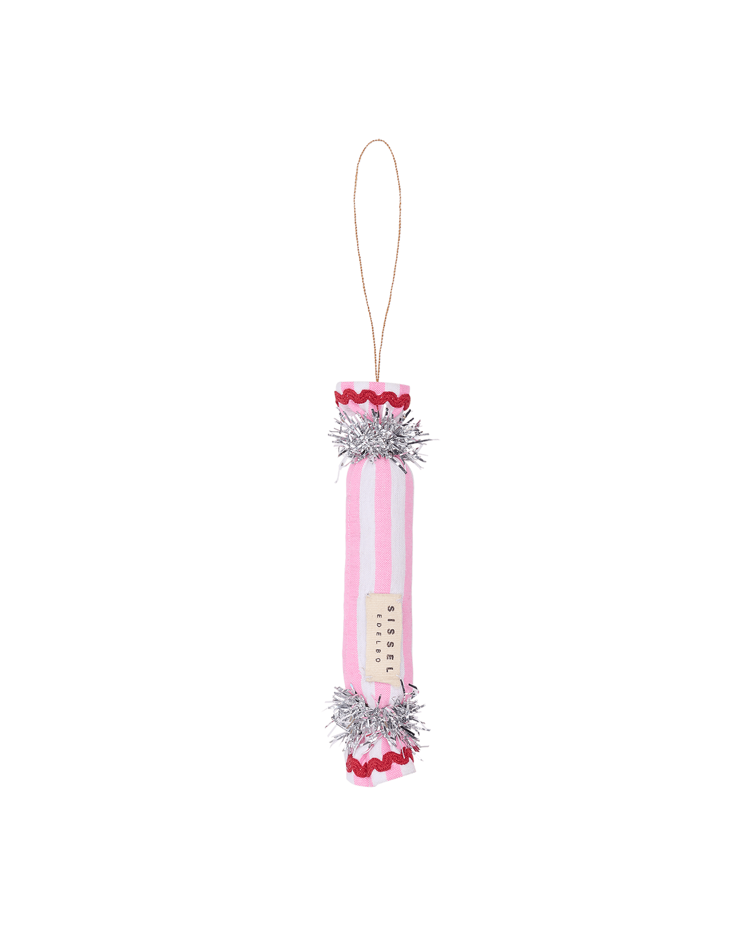 Crackers Ornament - Pink Wide Stripes