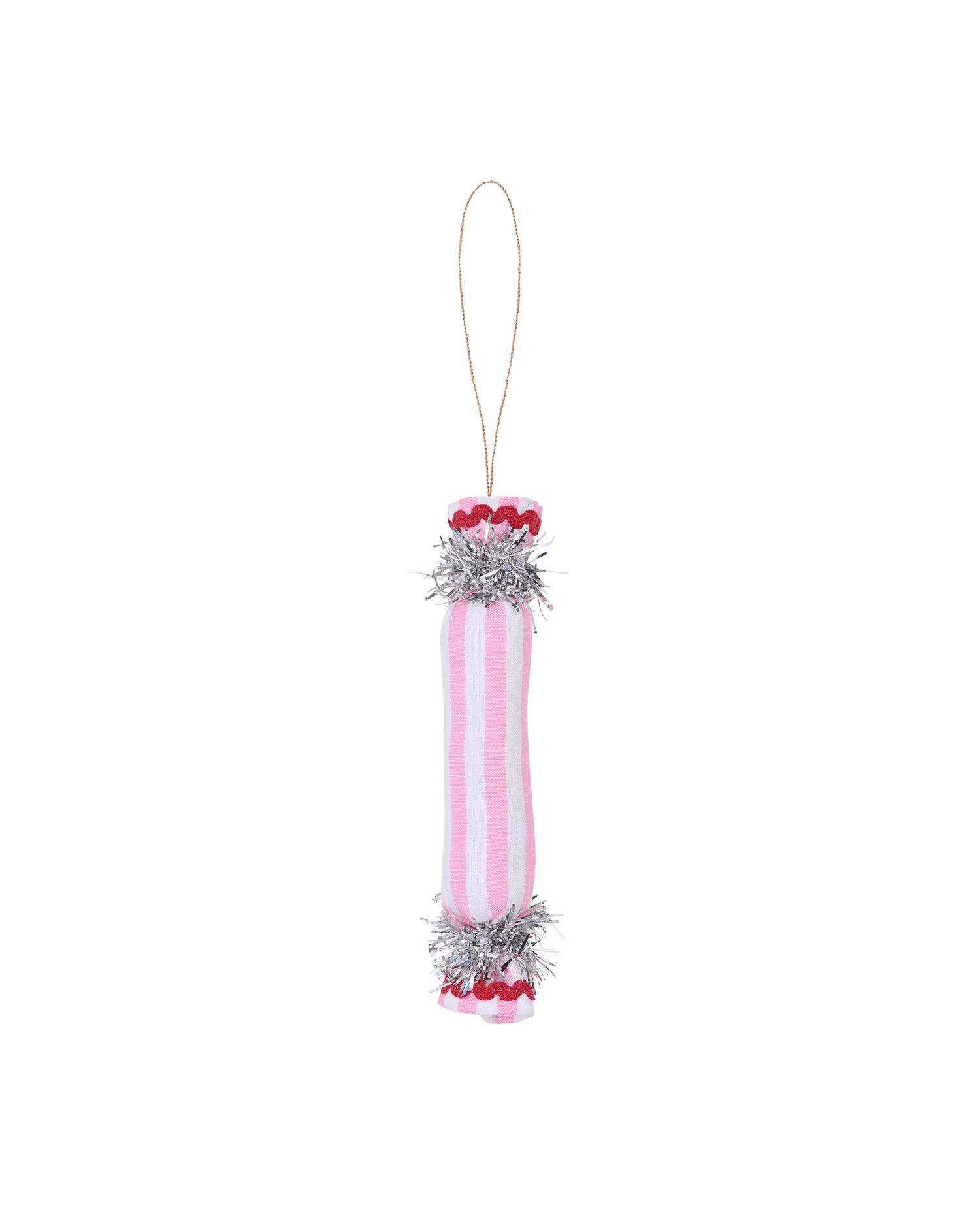 Crackers Ornament - Pink Wide Stripes
