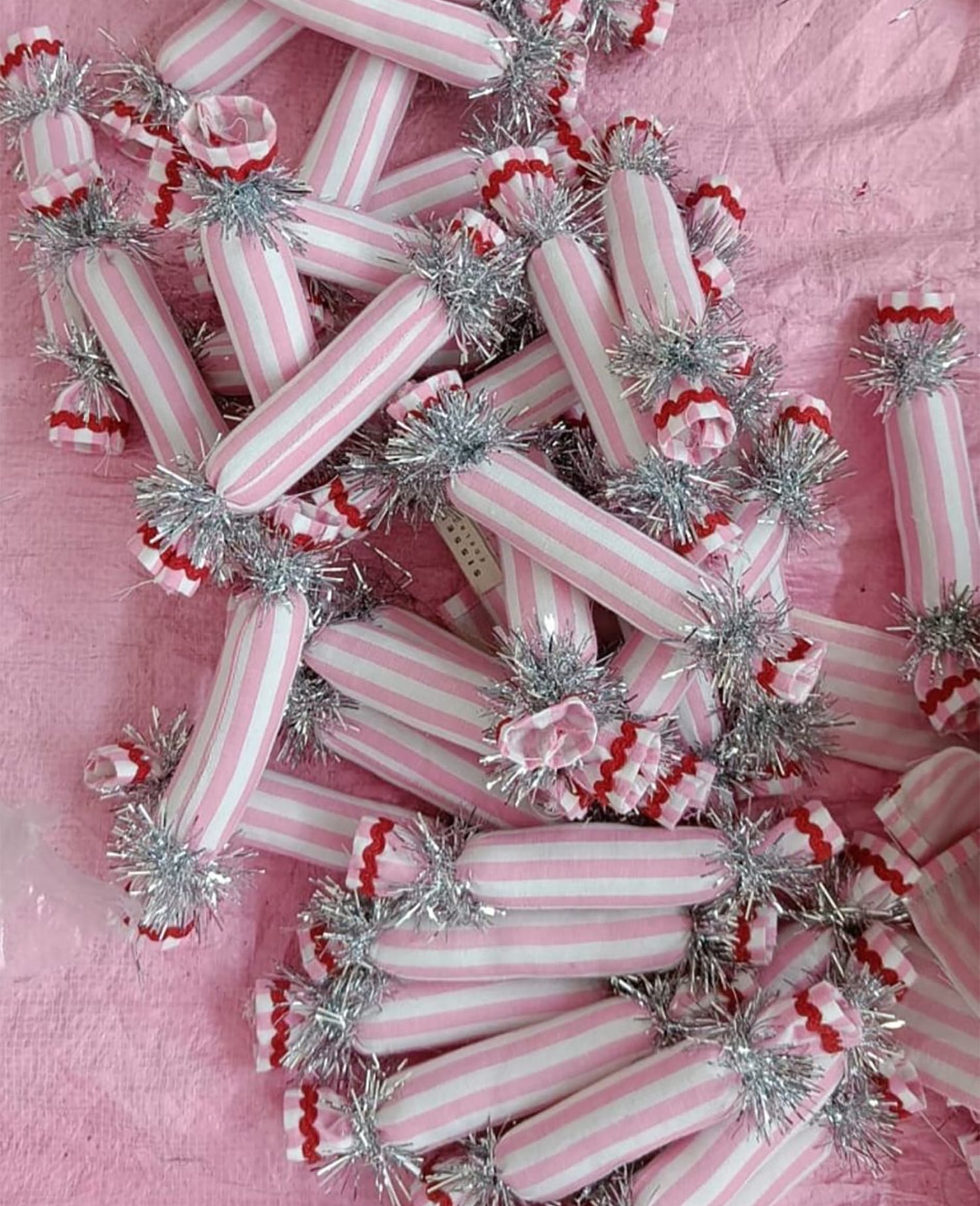 Crackers Ornament - Pink Wide Stripes