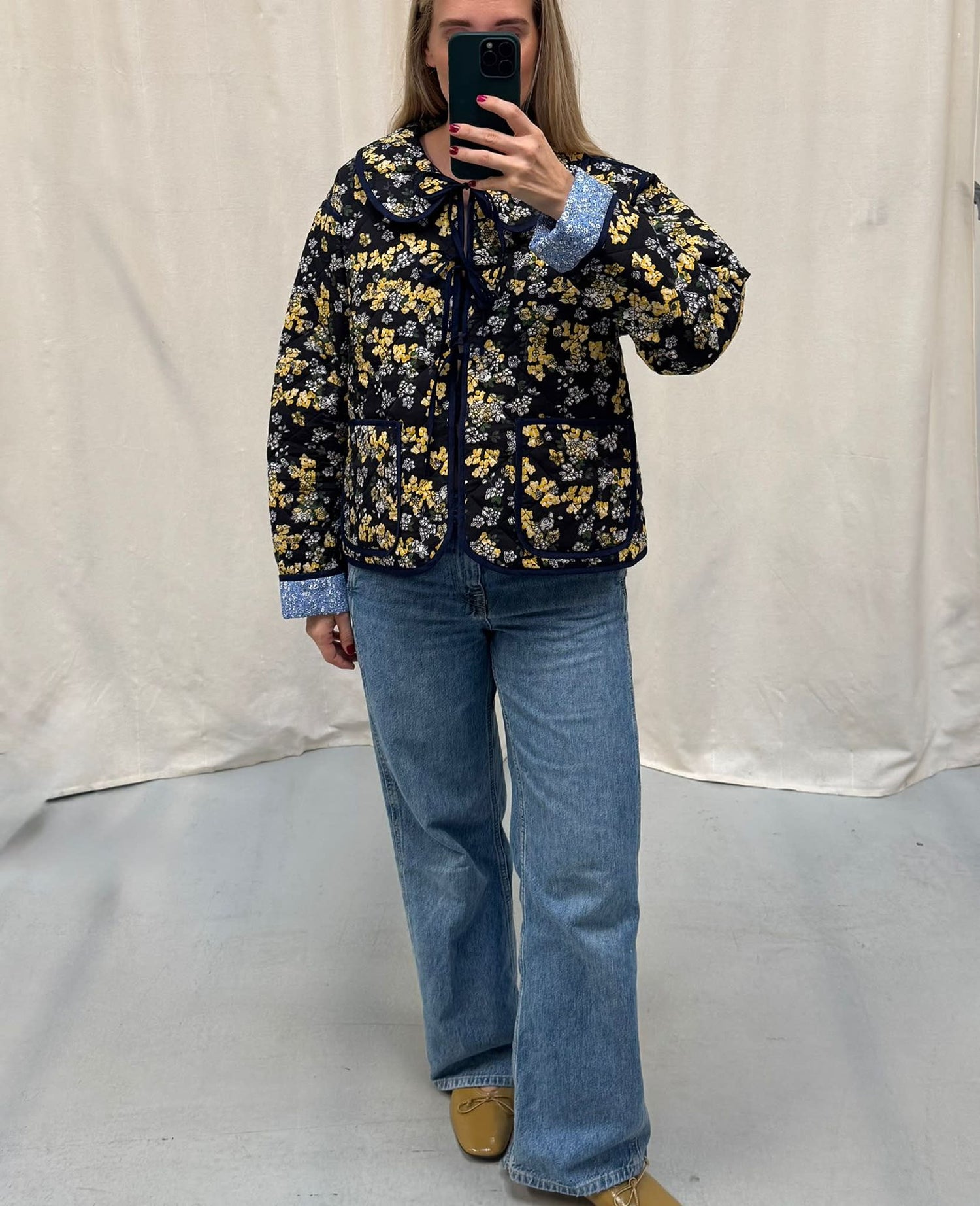 Daniella Jacket - Wine Ditsy Yellow