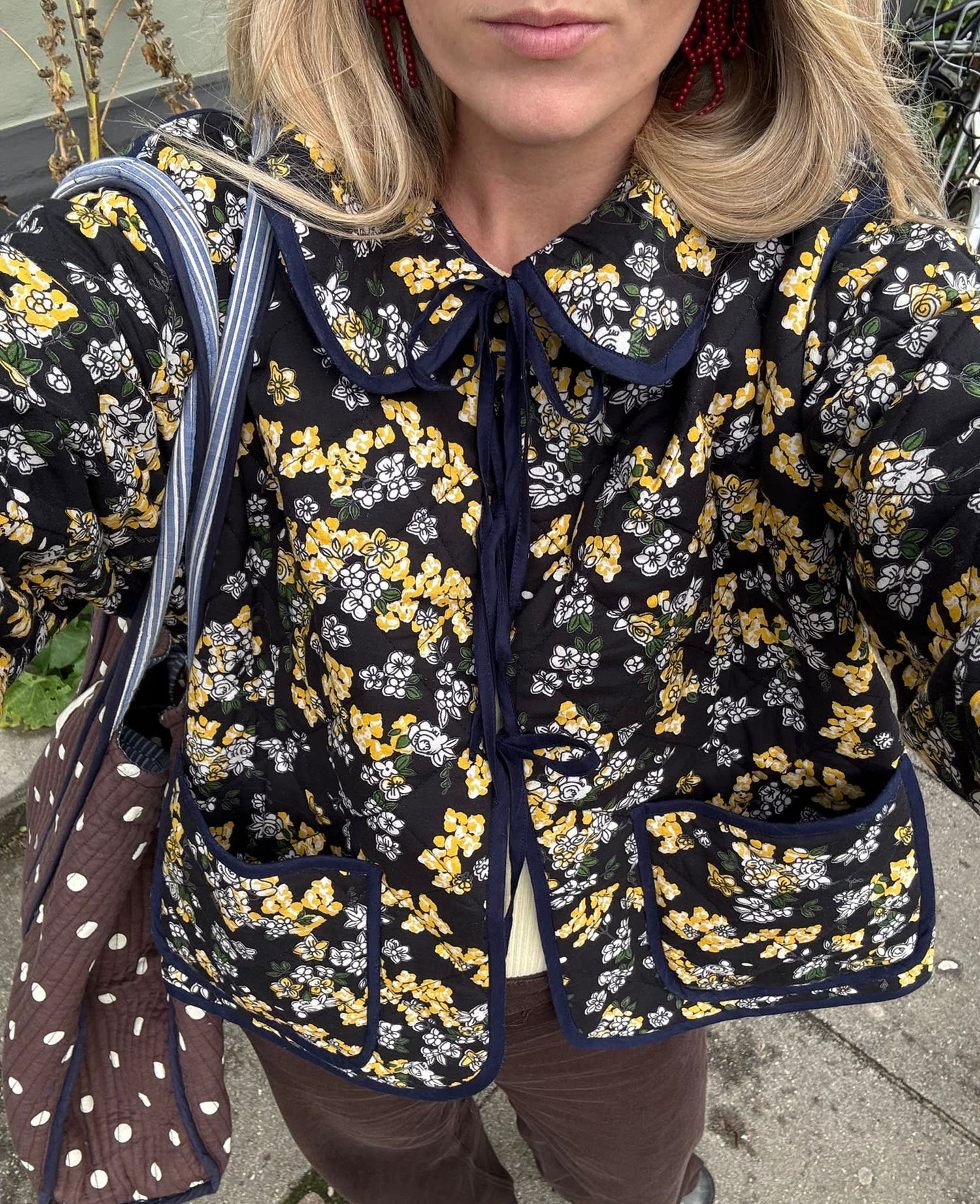 Daniella Jacket - Wine Ditsy Yellow