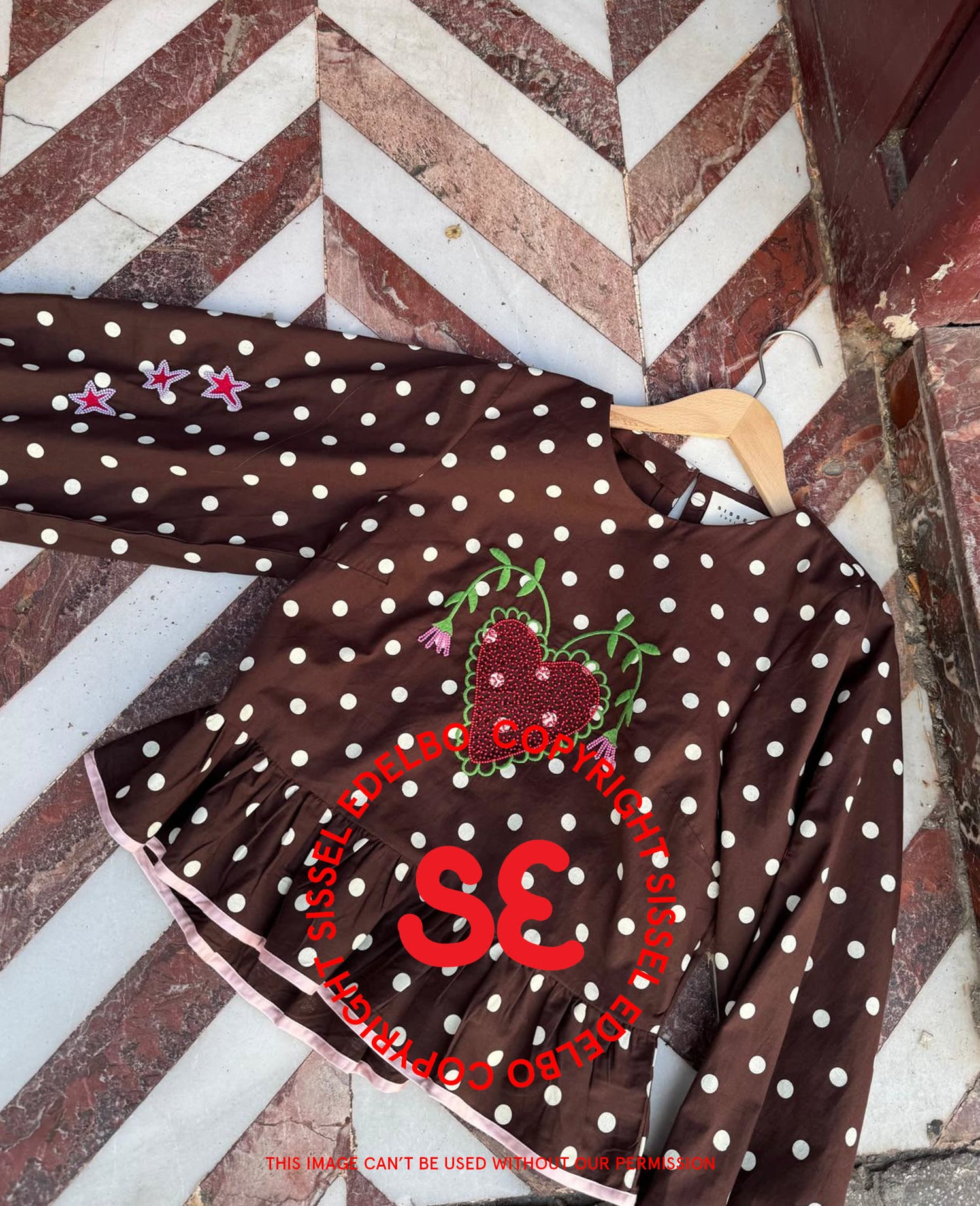 Diana Top - Brown Dot