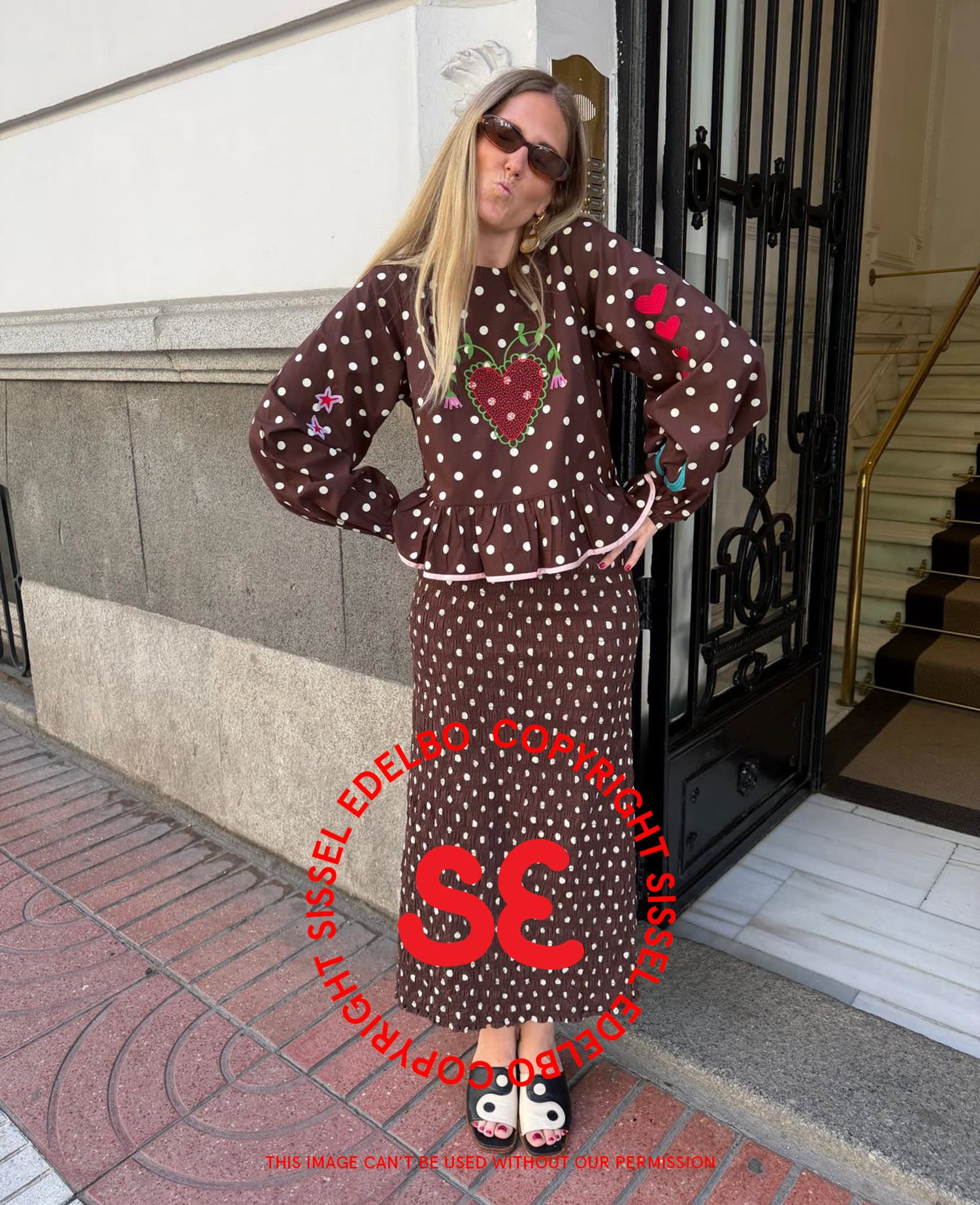 Diana Top - Brown Dot