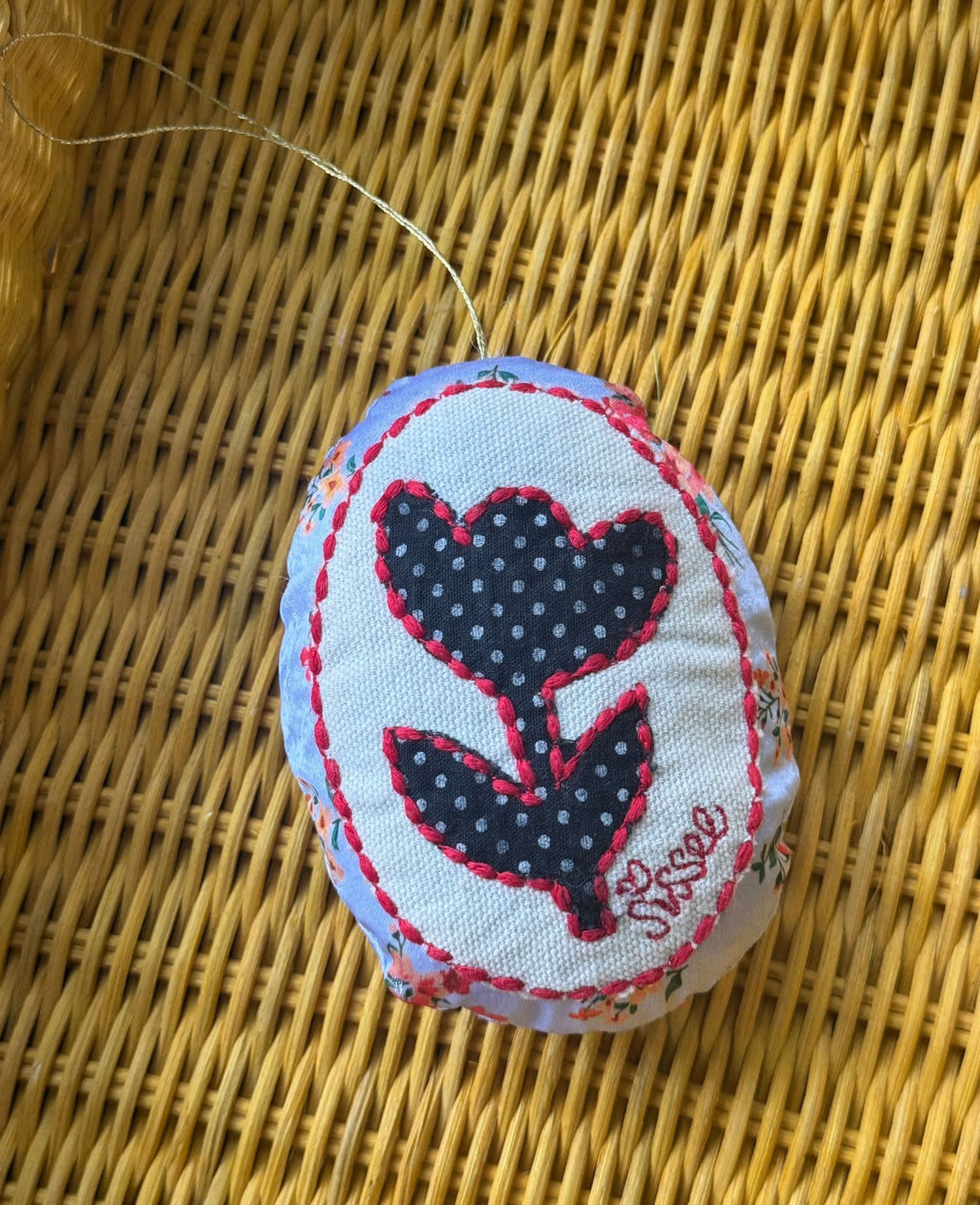 Vera Easter Egg Ornament - Purple Floral