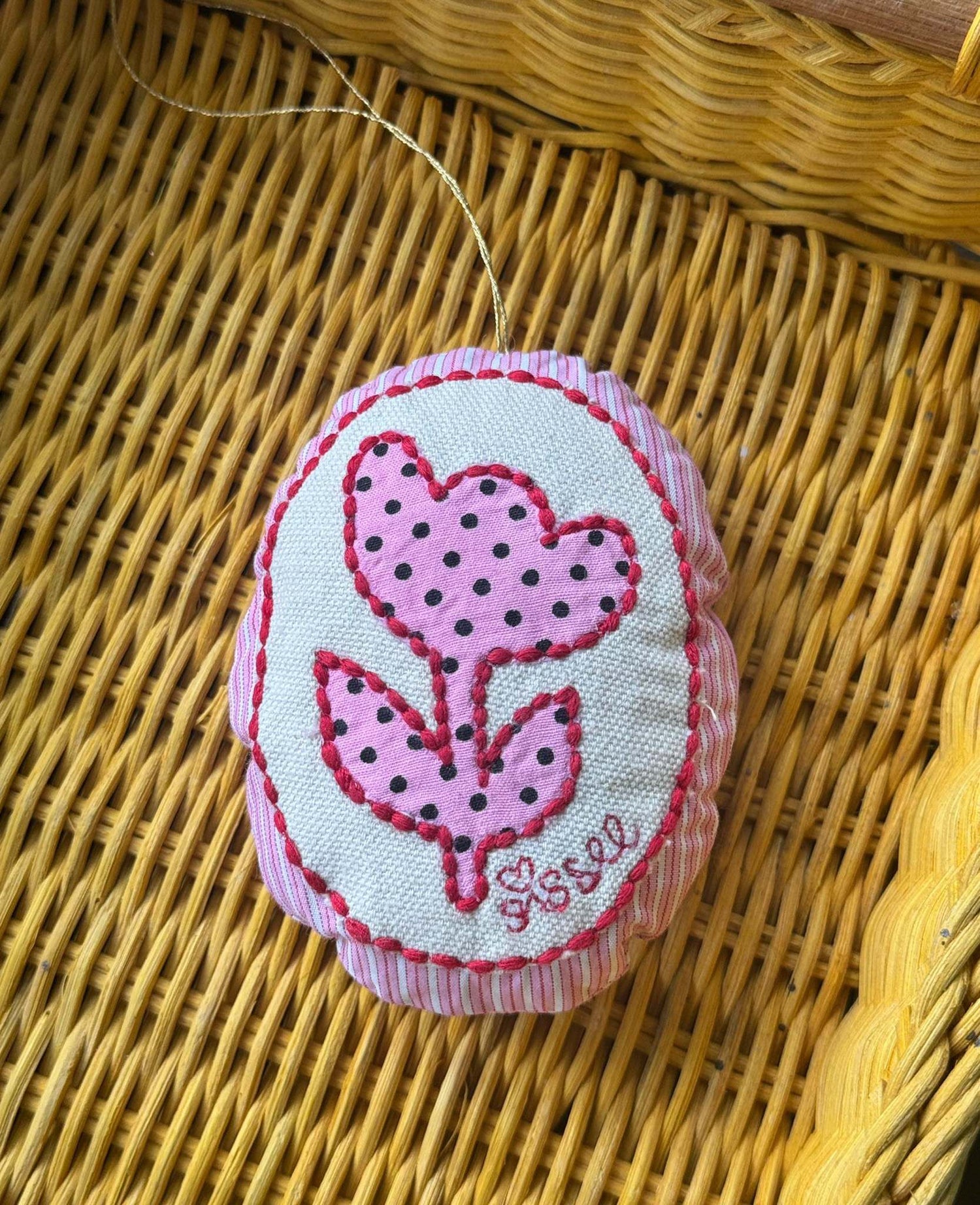 Vera Easter Egg Ornament - Dot Pink