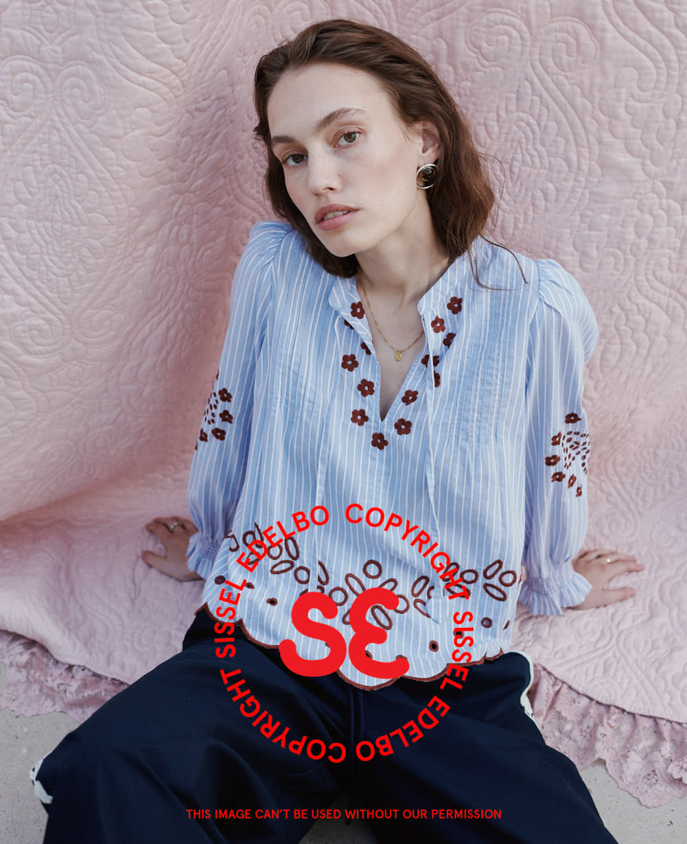 Elvina Top - Blue Stripes