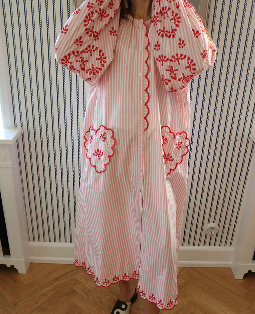 Elin Dress - Red Stripes