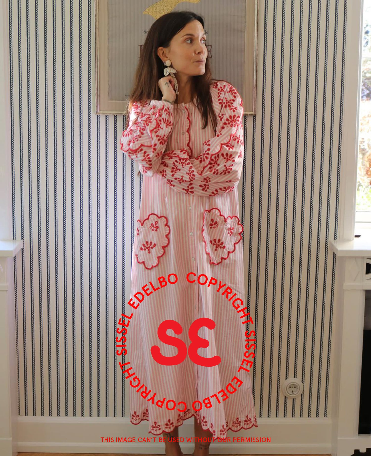 Elin Dress - Red Stripes