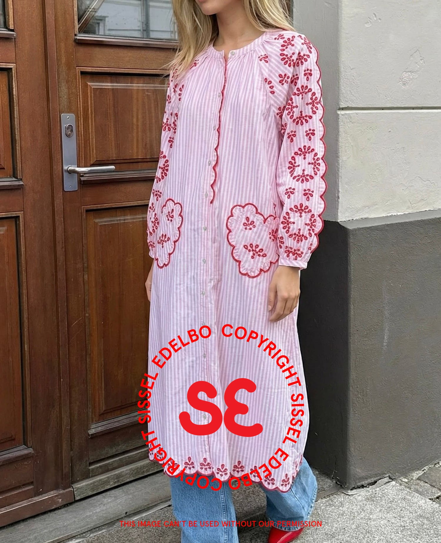 Elin Dress - Red Stripes