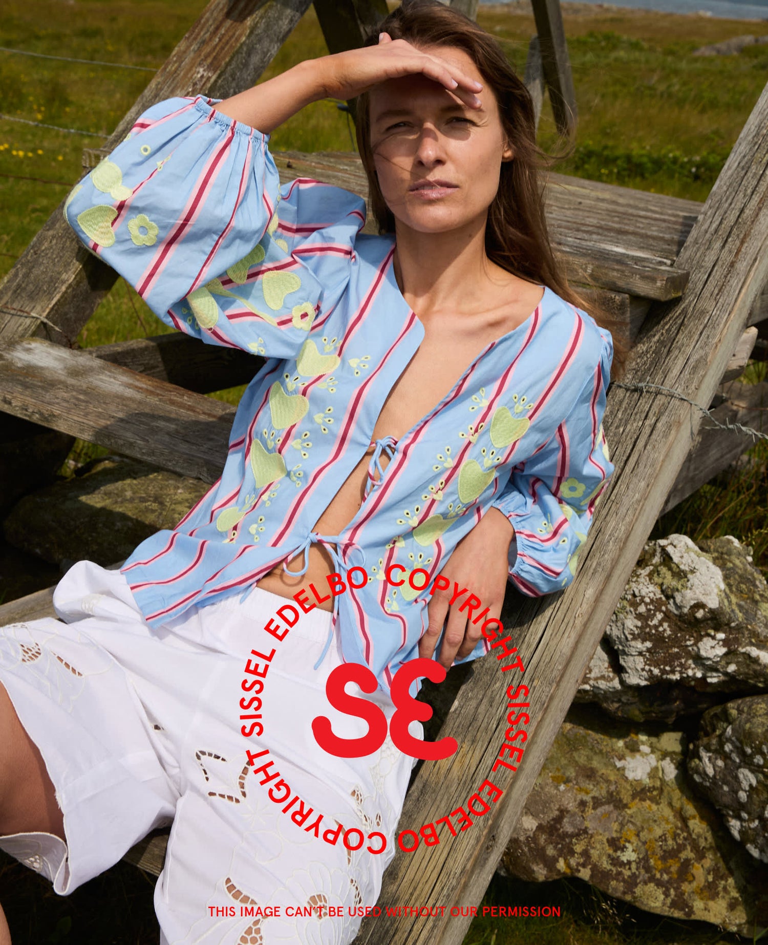 Elisabeth Top - Bluebell Stripes