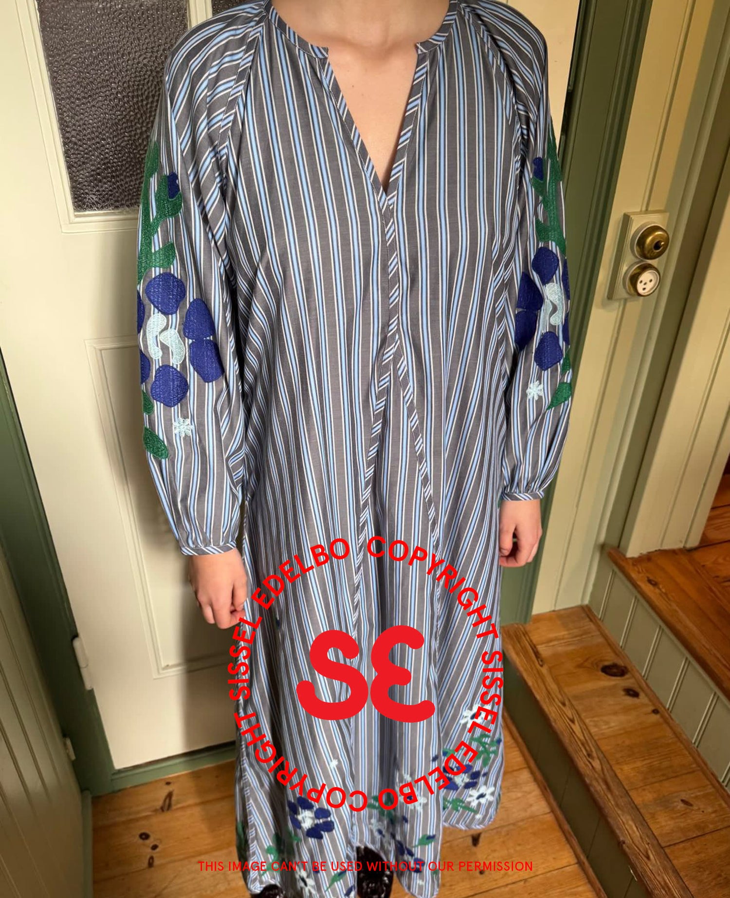 Fran Dress - Grey Stripes