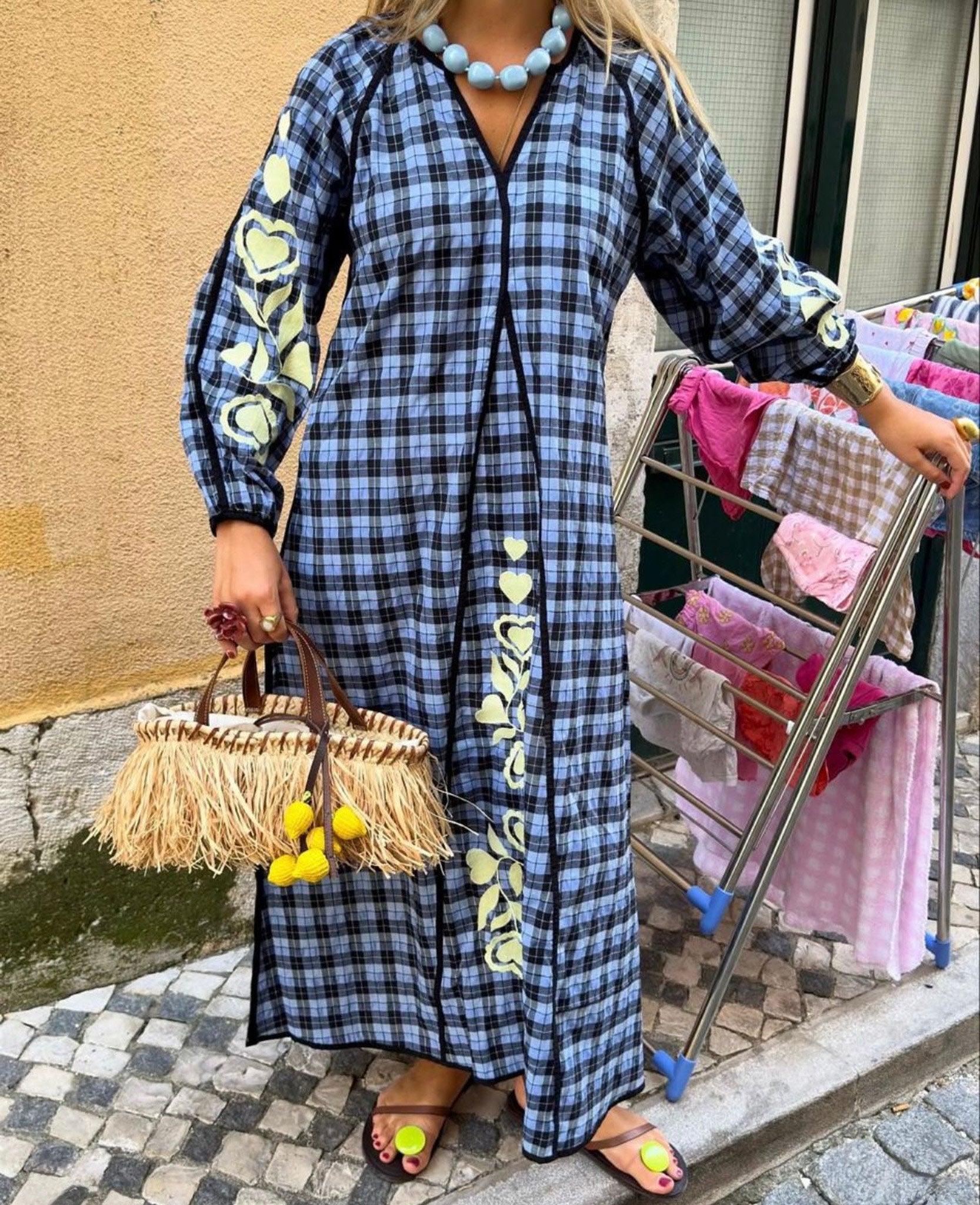 Fran Dress - Blue Checks – SISSEL EDELBO