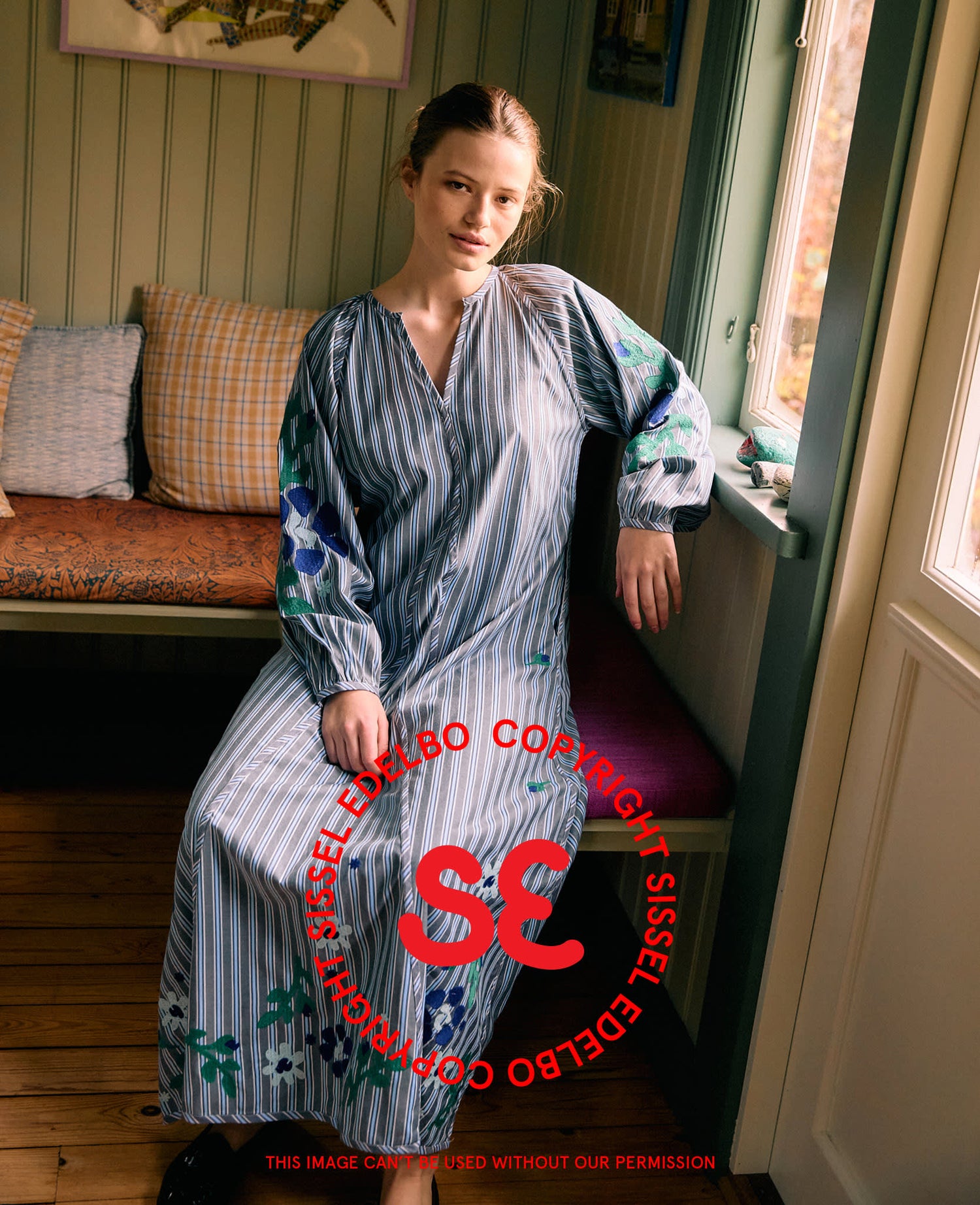 Fran Dress - Grey Stripes