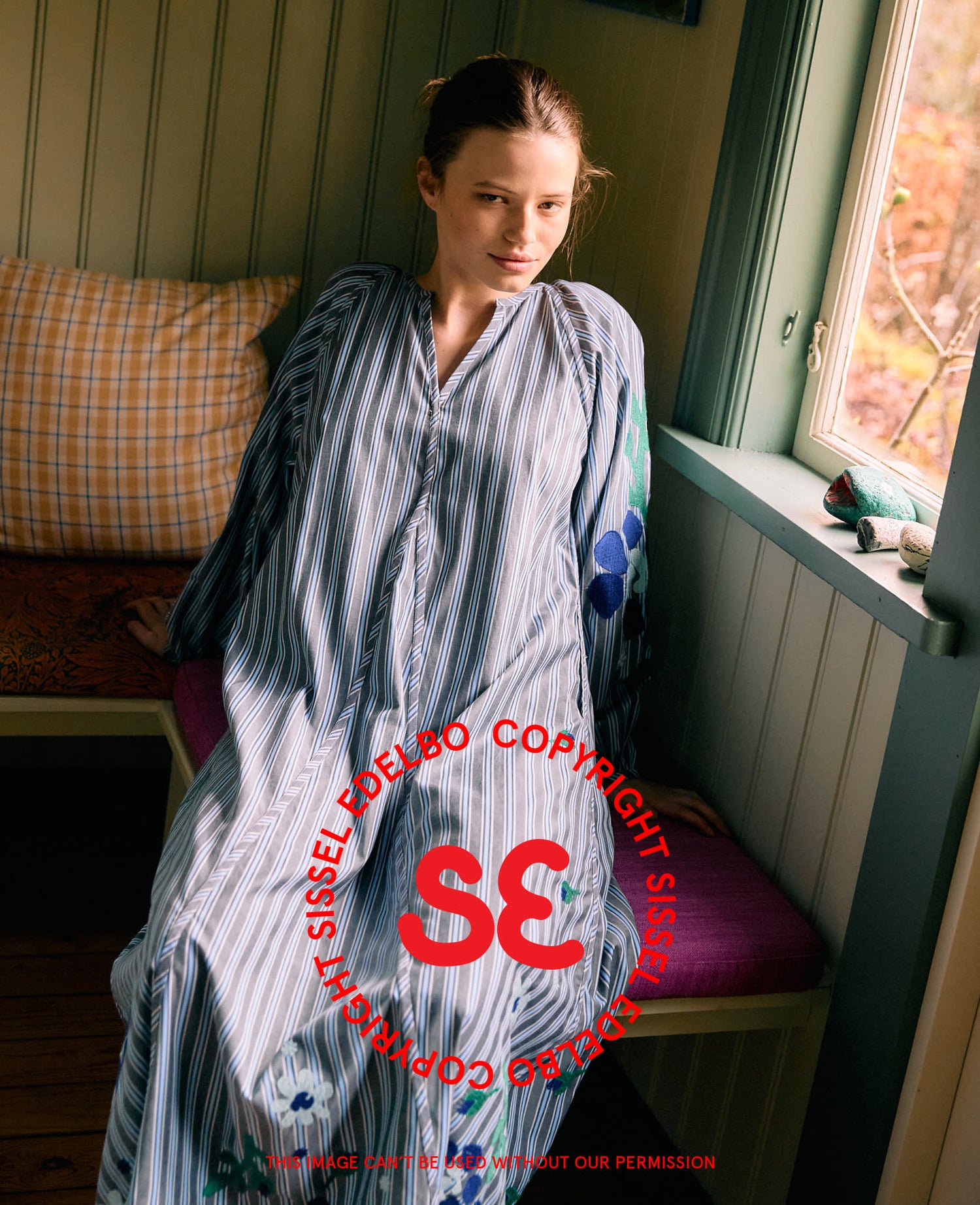 Fran Dress - Grey Stripes