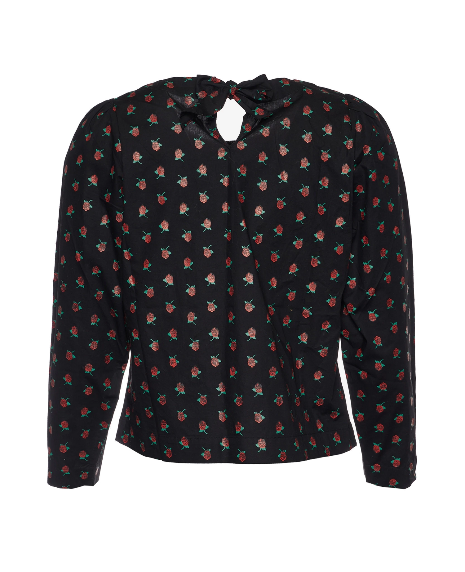 Frederikke Top - Black w. Red Roses