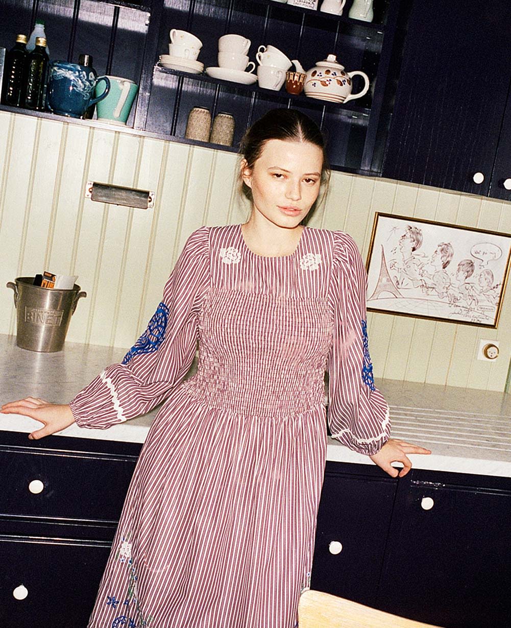 Ivy Dress - Purple Stripes