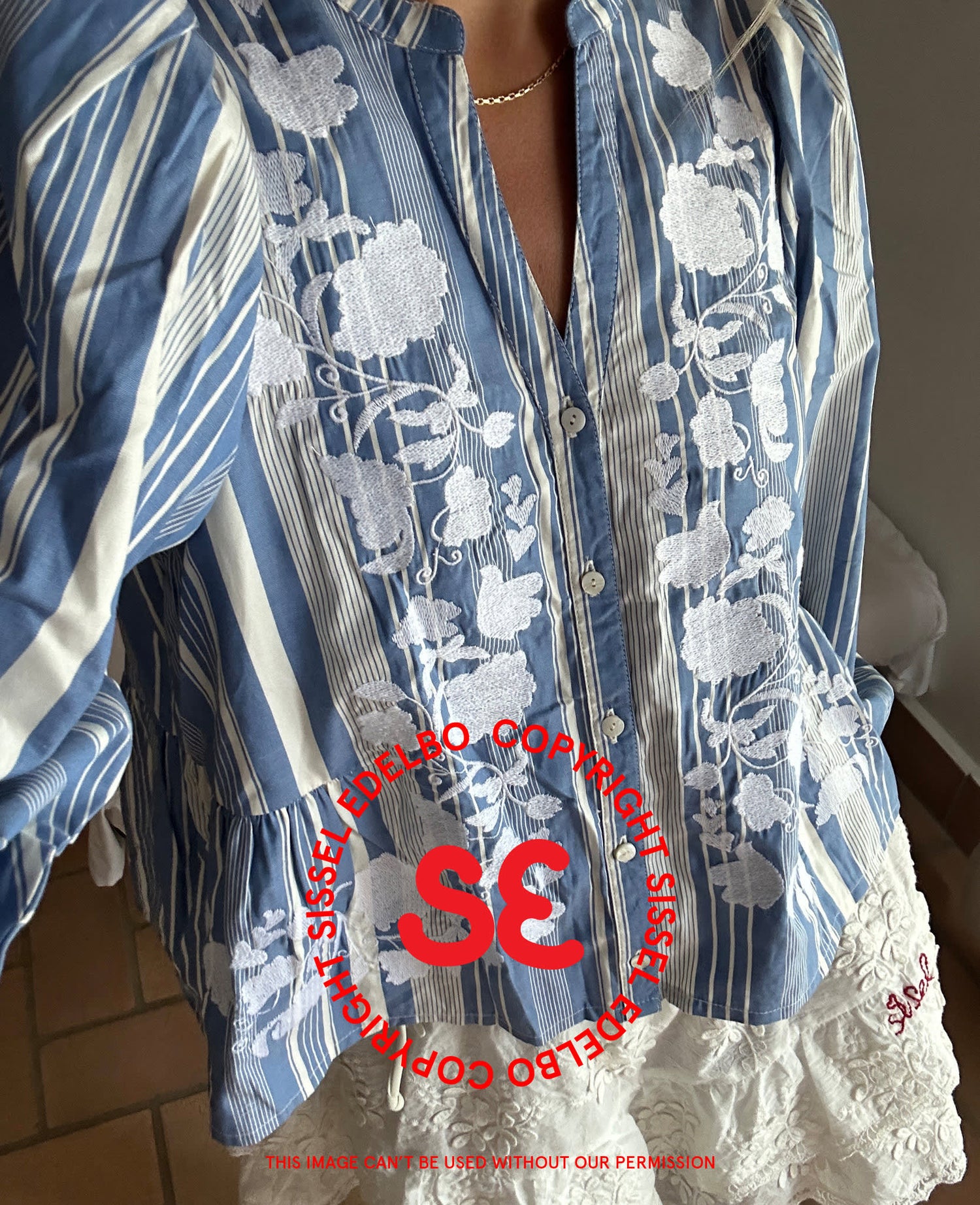 Juliane Top - Blue Stripes