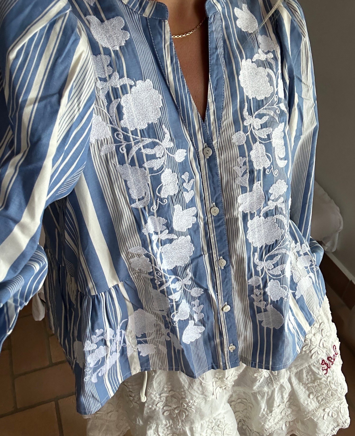 Juliane Top - Blue Stripes