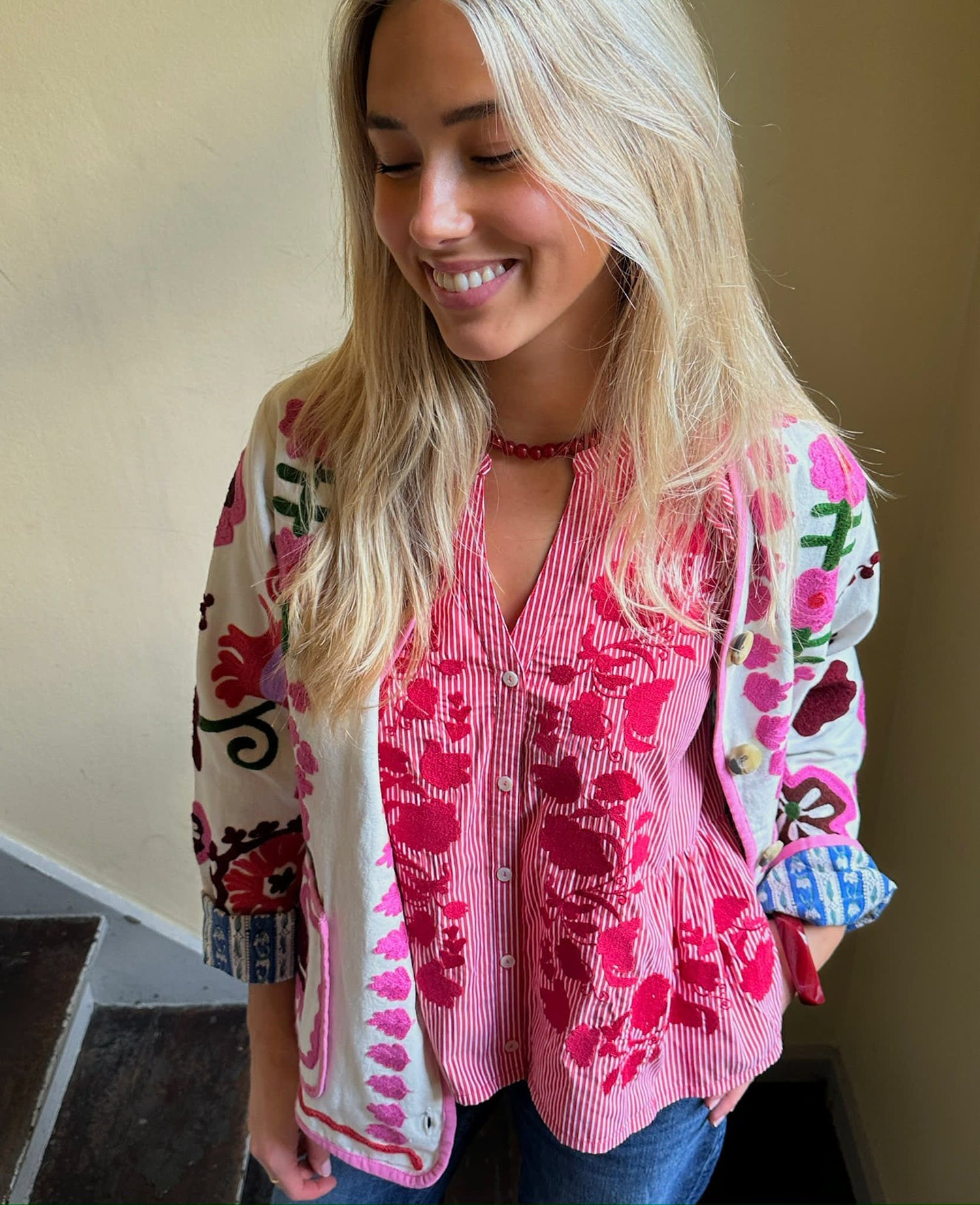 Juliane Top - Red Stripes