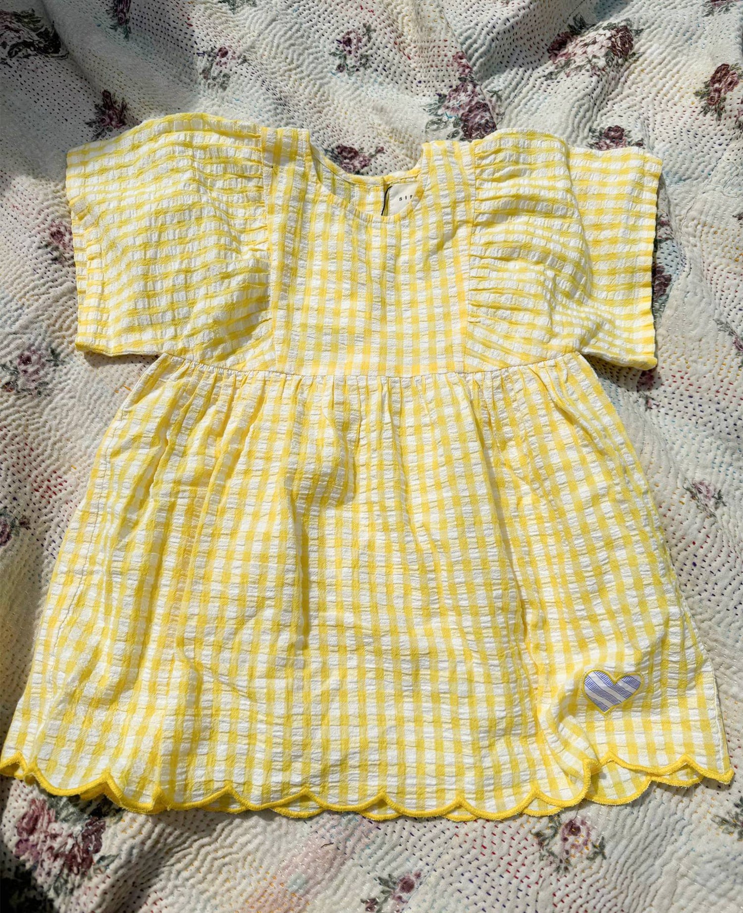 Katrine MINI Dress - Yellow Checks