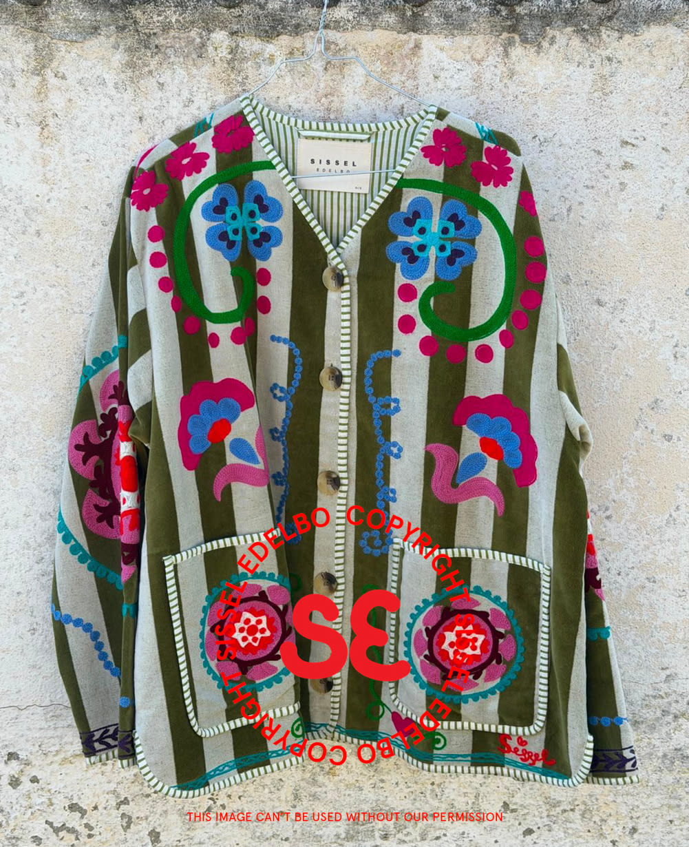 Maggie Jacket - Green Stripes