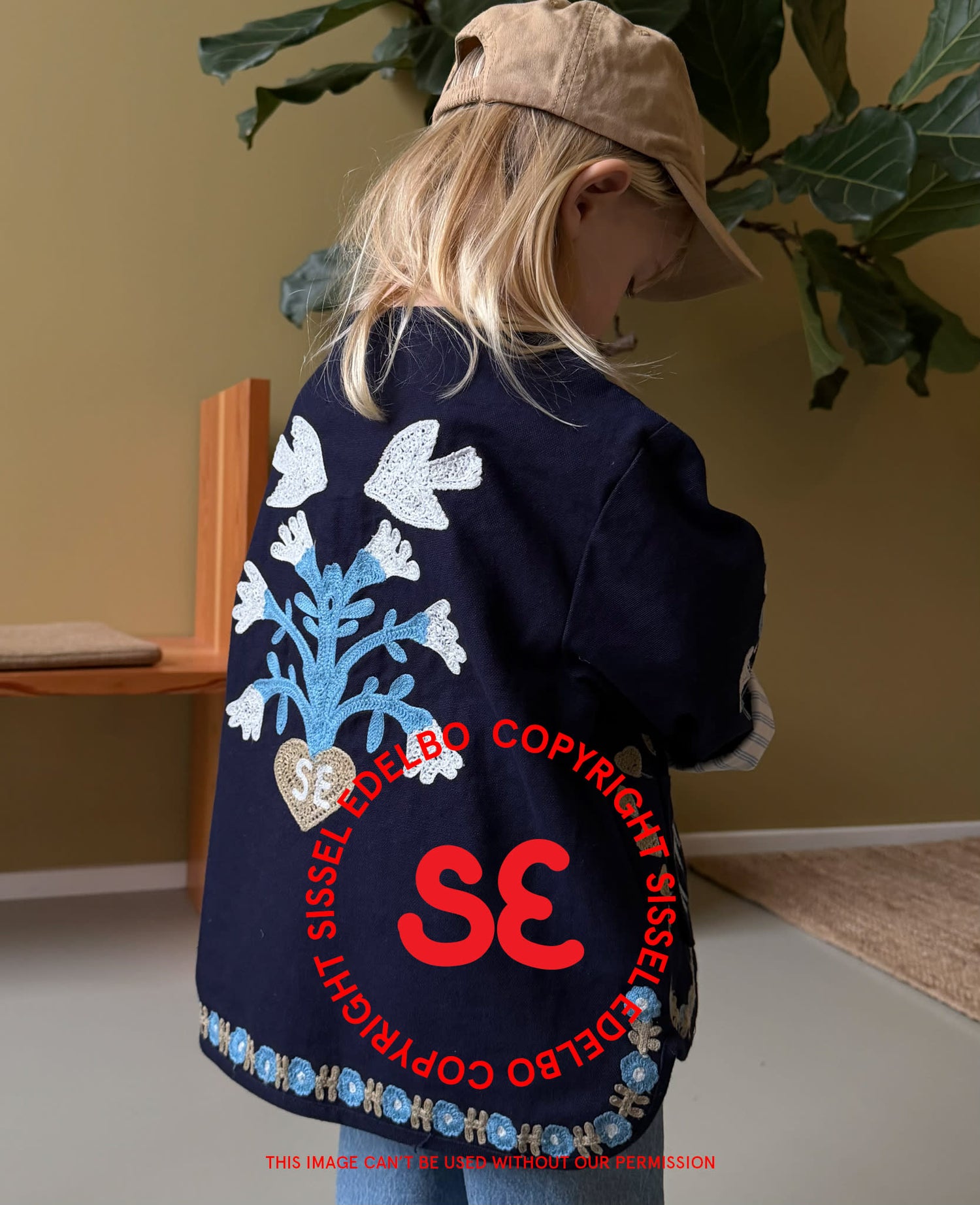 Maggie MINI Jacket - Navy Horses