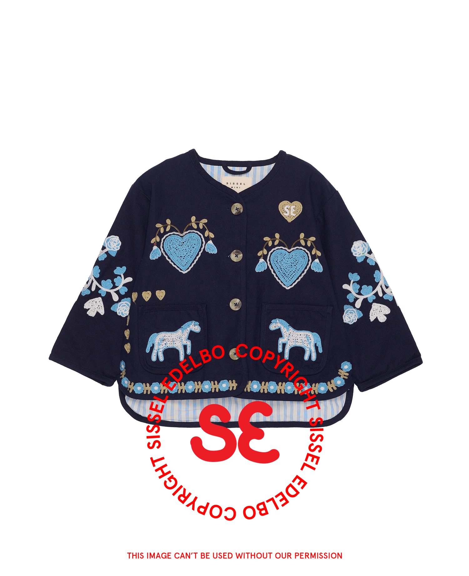 Maggie MINI Jacket - Navy Horses