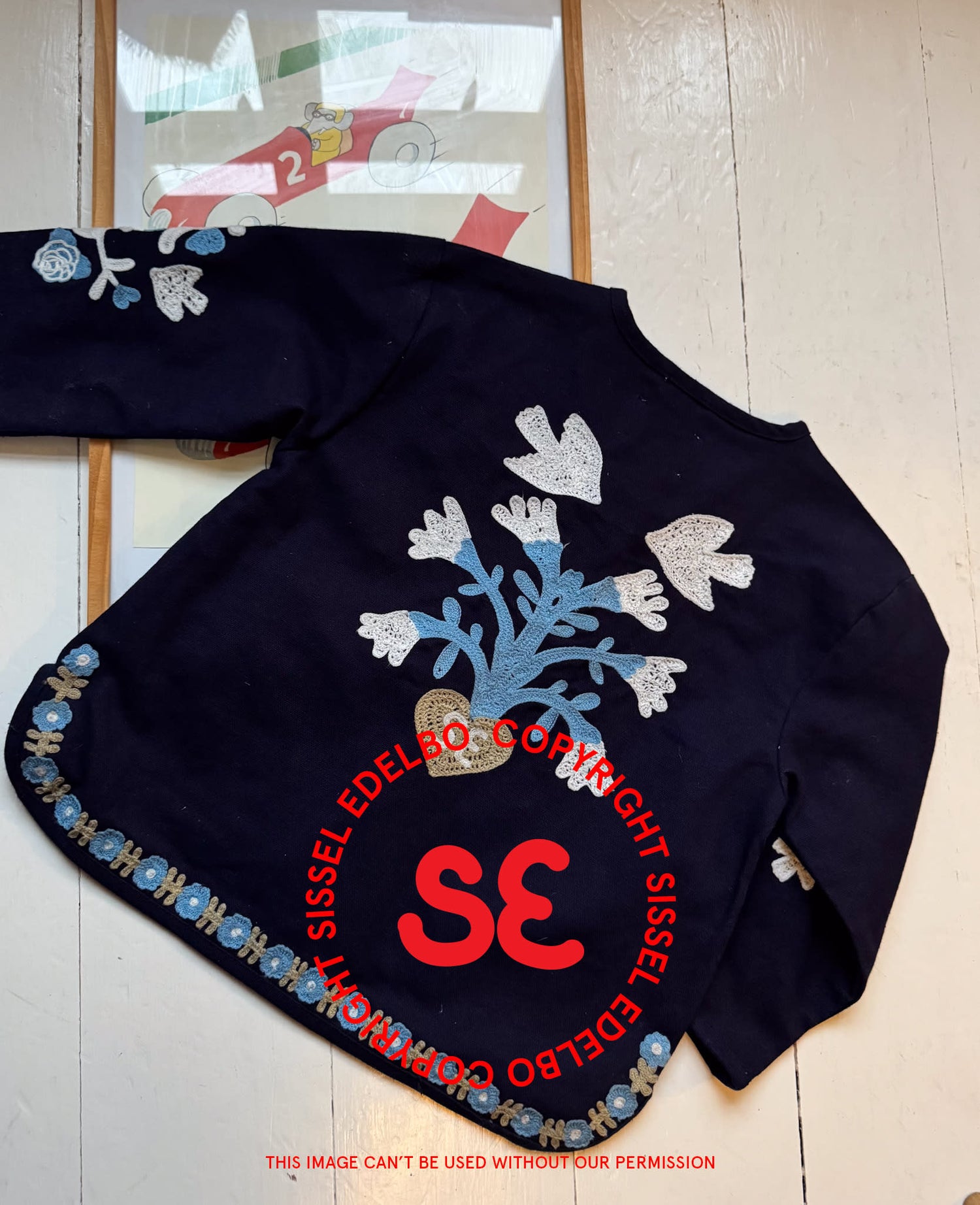 Maggie MINI Jacket - Navy Horses